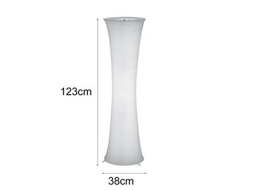 meineWunschleuchte LED Stehlampe, LED wechselbar, Warmweiß, stylische klein-e Lichtsäule Lampenschirm Stoff-lampe Weiß, Höhe 123cm