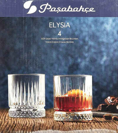 Pasabahce Glas Pasabahce 520014 Elysia Whisky Glas im Retro-Design 210ml 4er