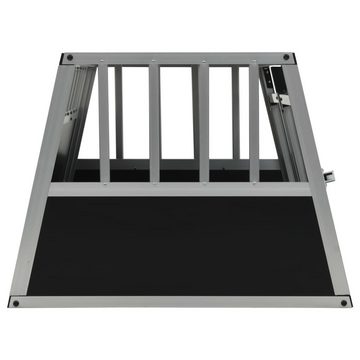 möbelando Hunde-Transportbox 296091, aus Aluminium in schwarz, silber