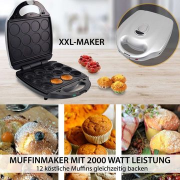 Syntrox Waffeleisen Muffinmaker Cupcake XXL mit herausnehmbaren Platten
