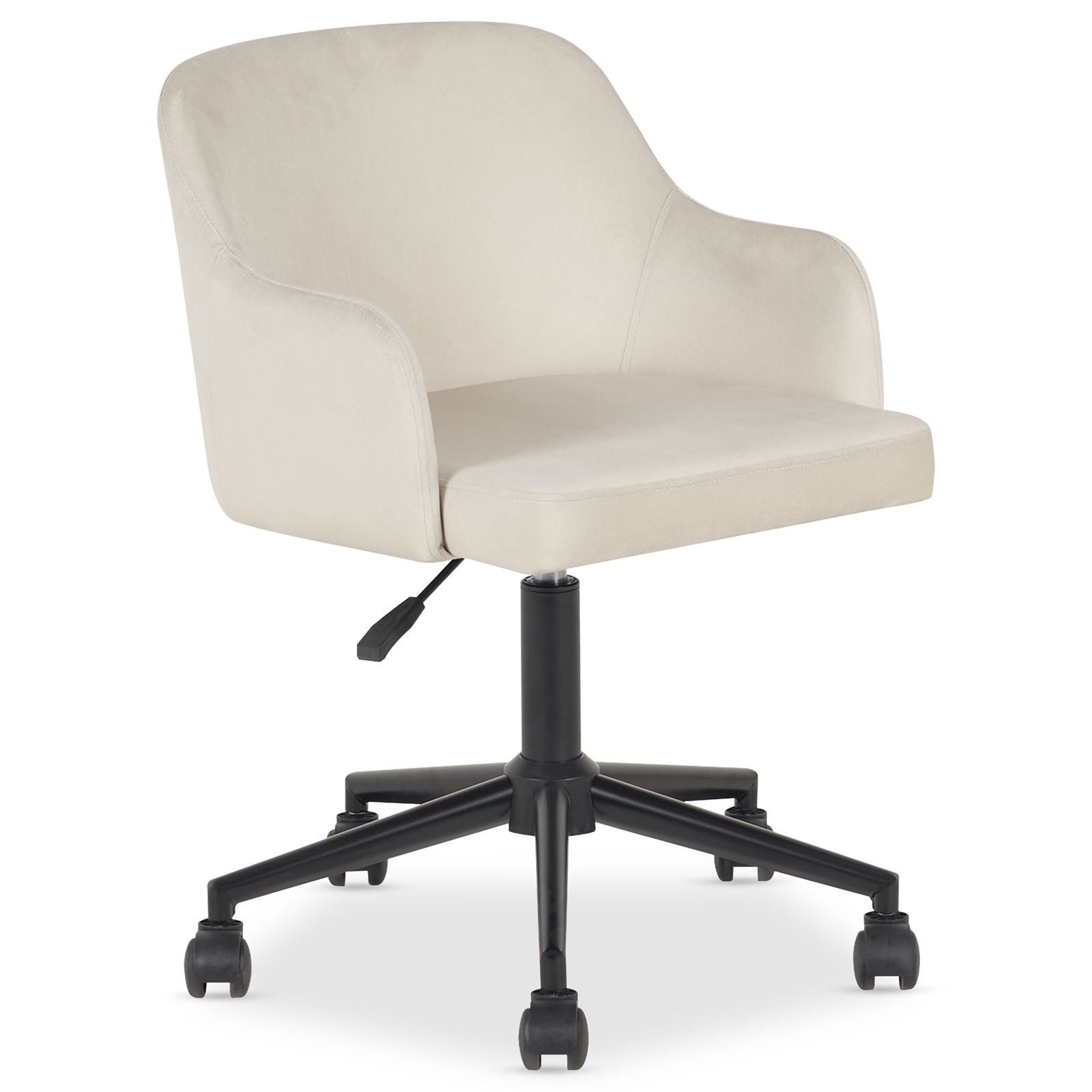 IDIMEX Schreibtischstuhl OLIVER, Schreibtischstuhl gepolstert mit Samtbezug Homeoffice Beige