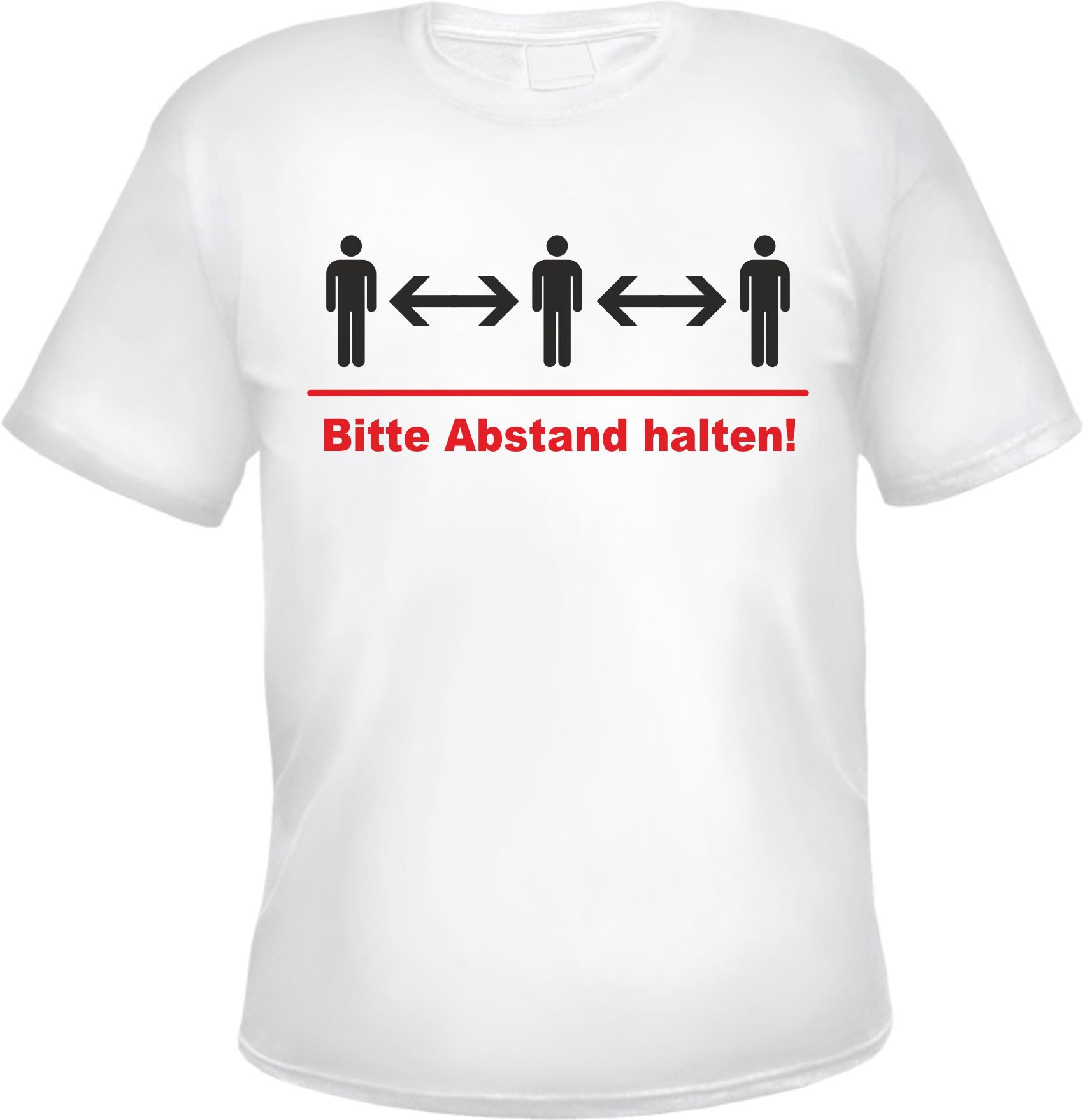HB-Druck T-Shirt Bitte Abstand halten! Herren T-Shirt - Soziale Distanz Kontaktverbot aus 100% Baumwolle mit strapazierfähigem Aufdruck