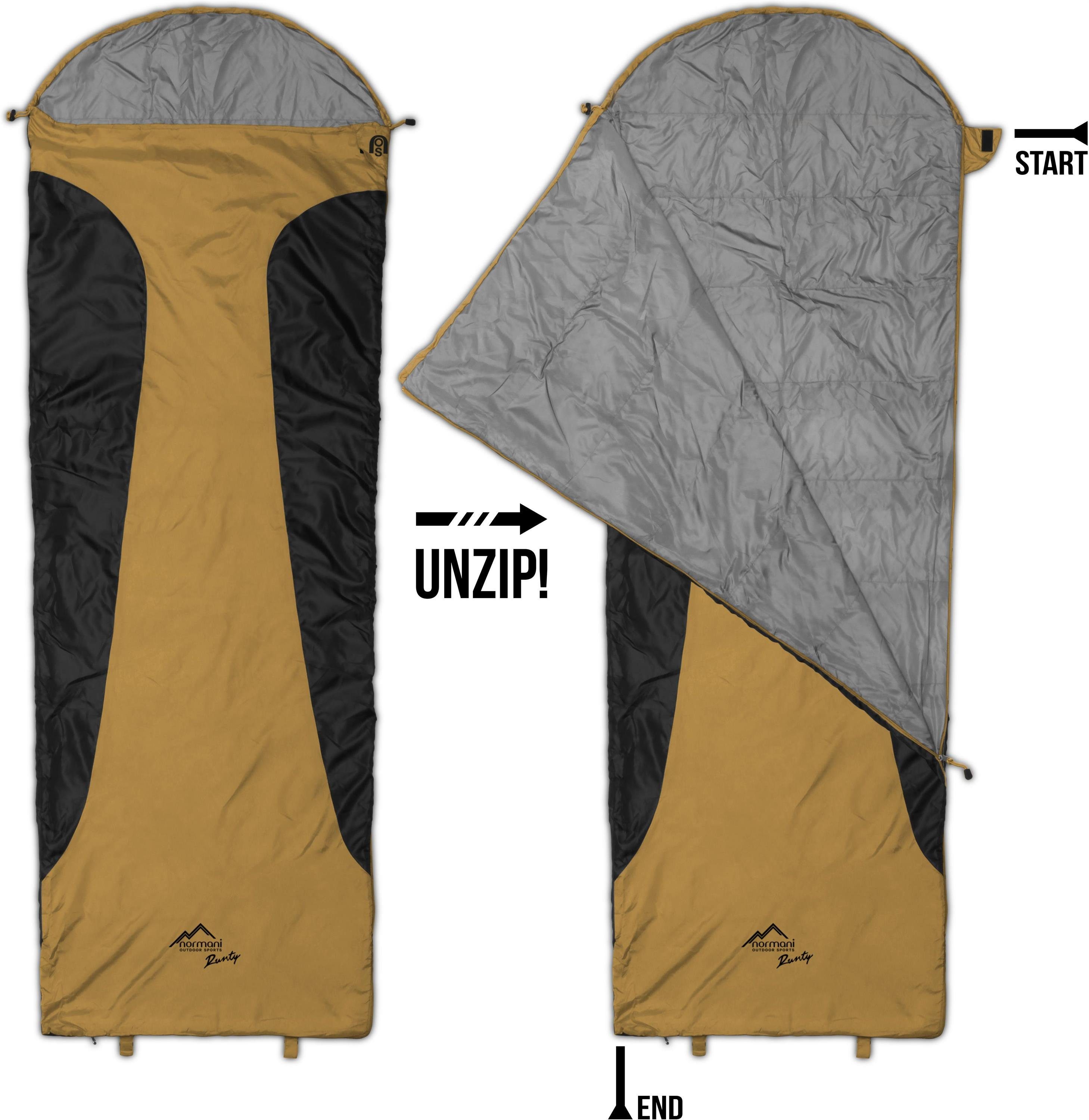 normani Deckenschlafsack Ultralight-Schlafsack (RV links) Runty, Ultraleicher, kompakter Einzelschlafsack mit 3D Microtech - 570 g