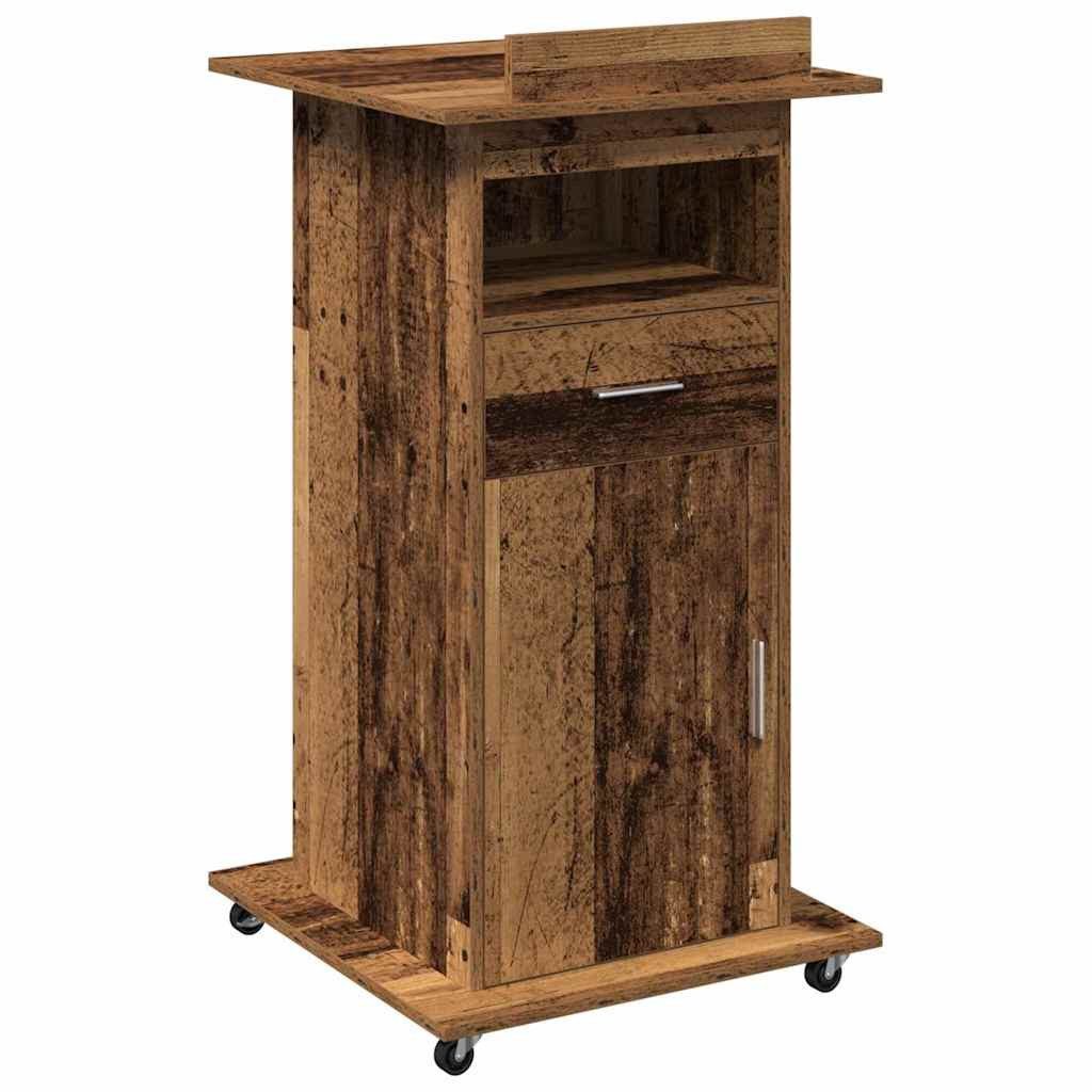 vidaXL Schreibtisch Podium Altholz Holzwerkstoff 55 x 55 x 107 cm (1-St)
