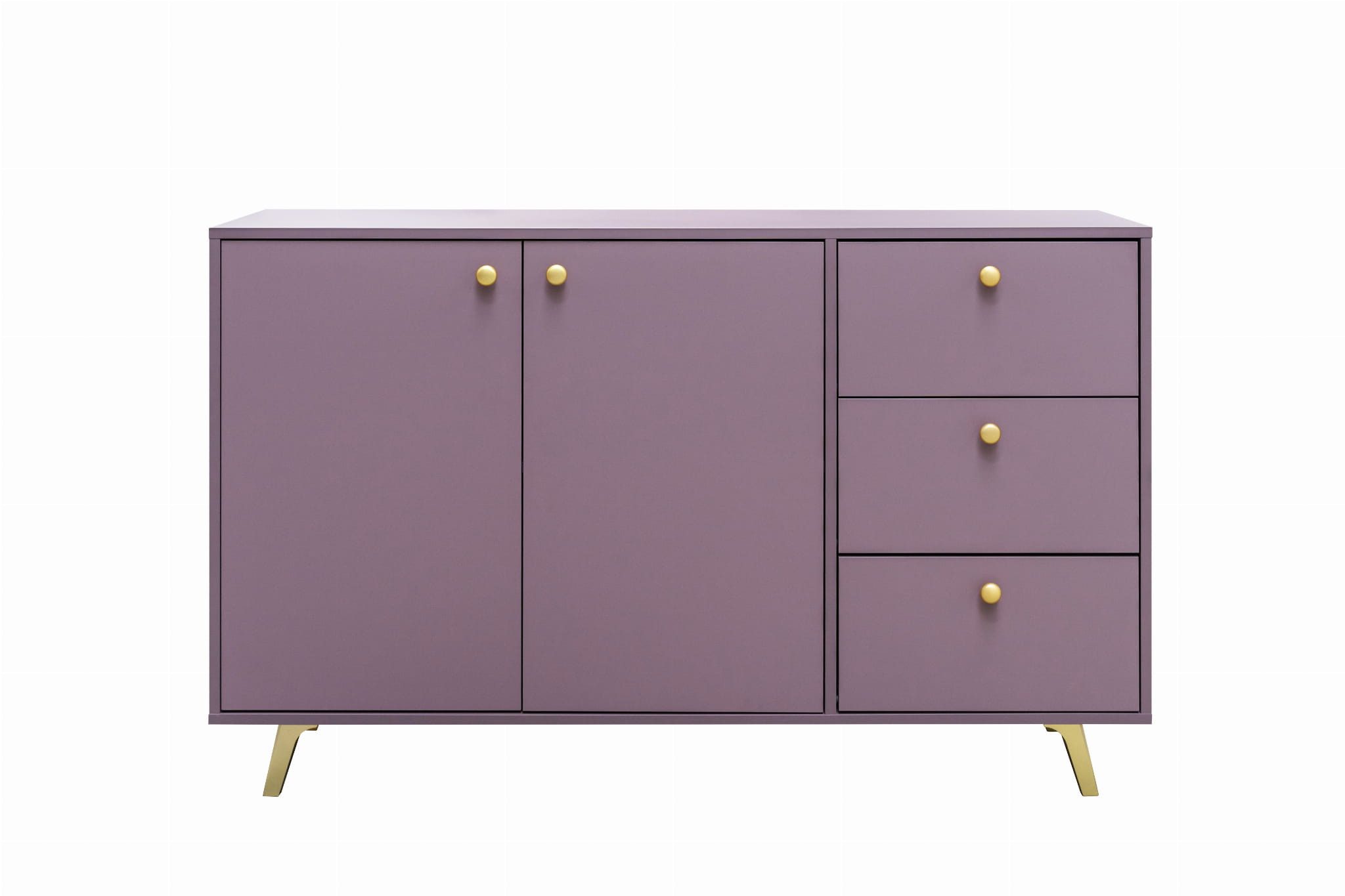 thematys Kommode Siena, Kommode für Schlafzimmer/ Wohnzimmer mit 3 Schubladen (und 2 Fächer, Breite 138cm, Einlegeböden, Stauraum, in 3 Farben Blau/Grün/Lila), mit Einlegeböden, stylisch & modern mit Füßen