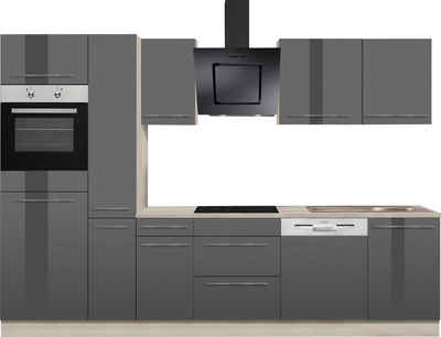 OPTIFIT Küchenzeile »Bern«, Breite 300 cm,mit E-Geräten,höhenverstellbare Füße,Metallgriffe