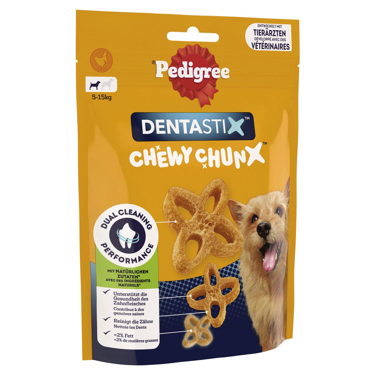 Pedigree DENTASTIX CHEWY CHUNX Mini mit Huhn 60 g - 5 Stück, für: Hund