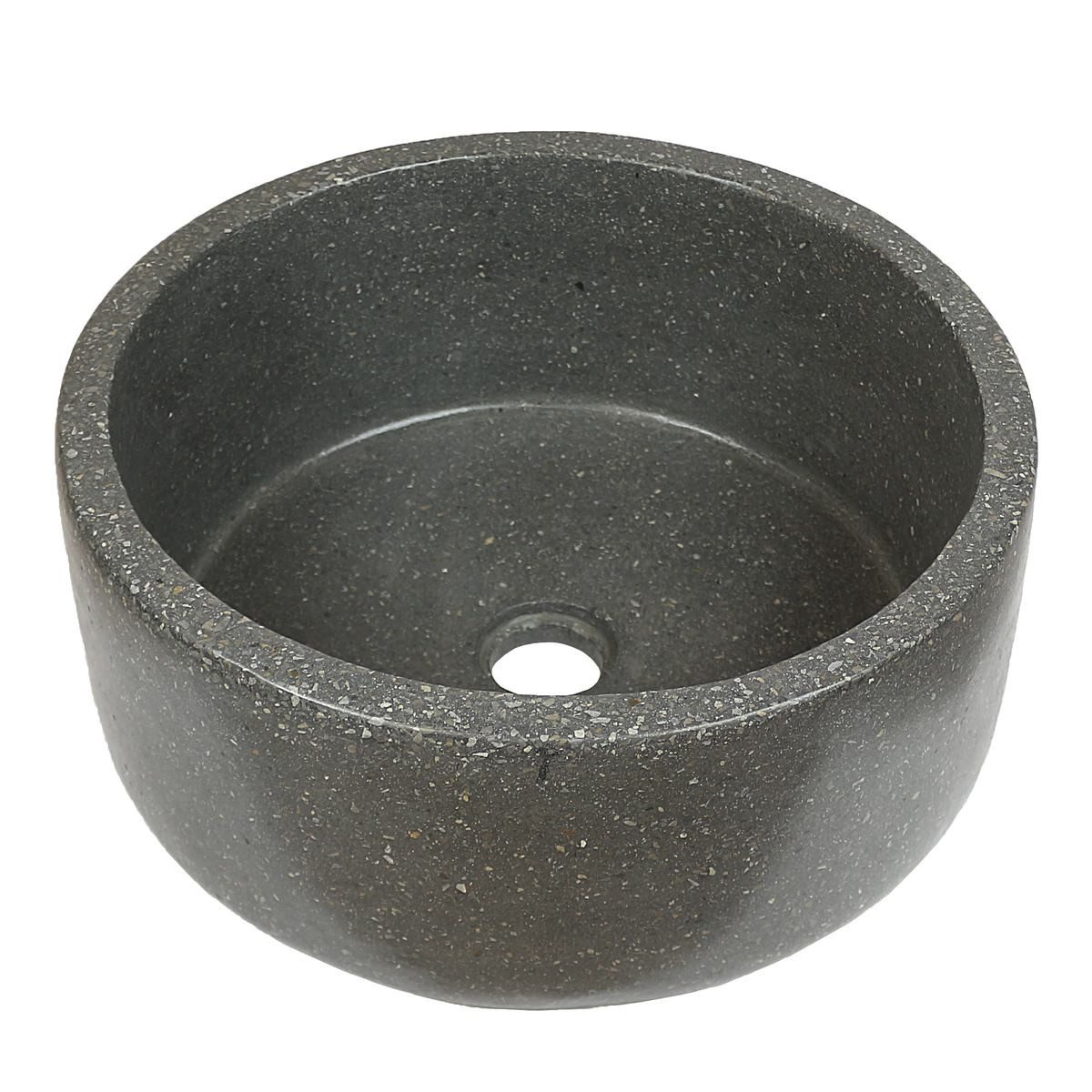 Oriental Galerie Waschbecken Waschbecken Terrazzo Dunkelgrau Rund 40 cm (1-St). € 118,90