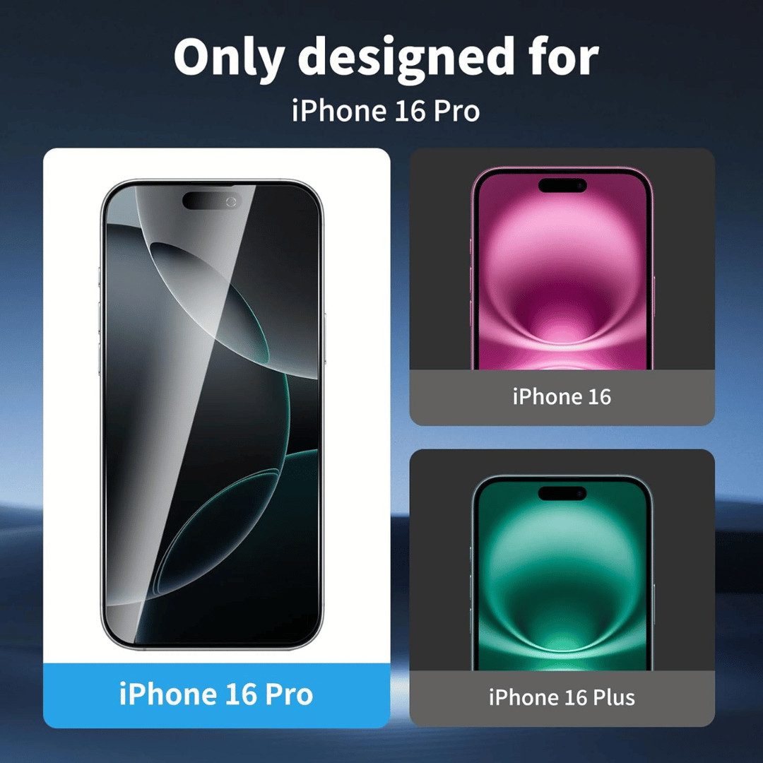 SmartUP Displayschutzglas 2X Schutzglas für iPhone 16 Pro Sichtschutz Display Kamera Panzerfolie für iPhone 16 Pro, Blickschutz, Anti-Spy