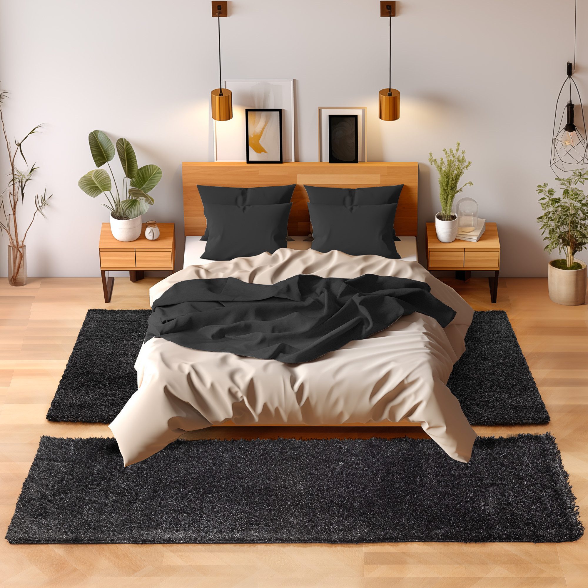 SIMPEX24 Hochflor-Bettumrandung Unicolor - Einfarbig, Höhe günstig online kaufen