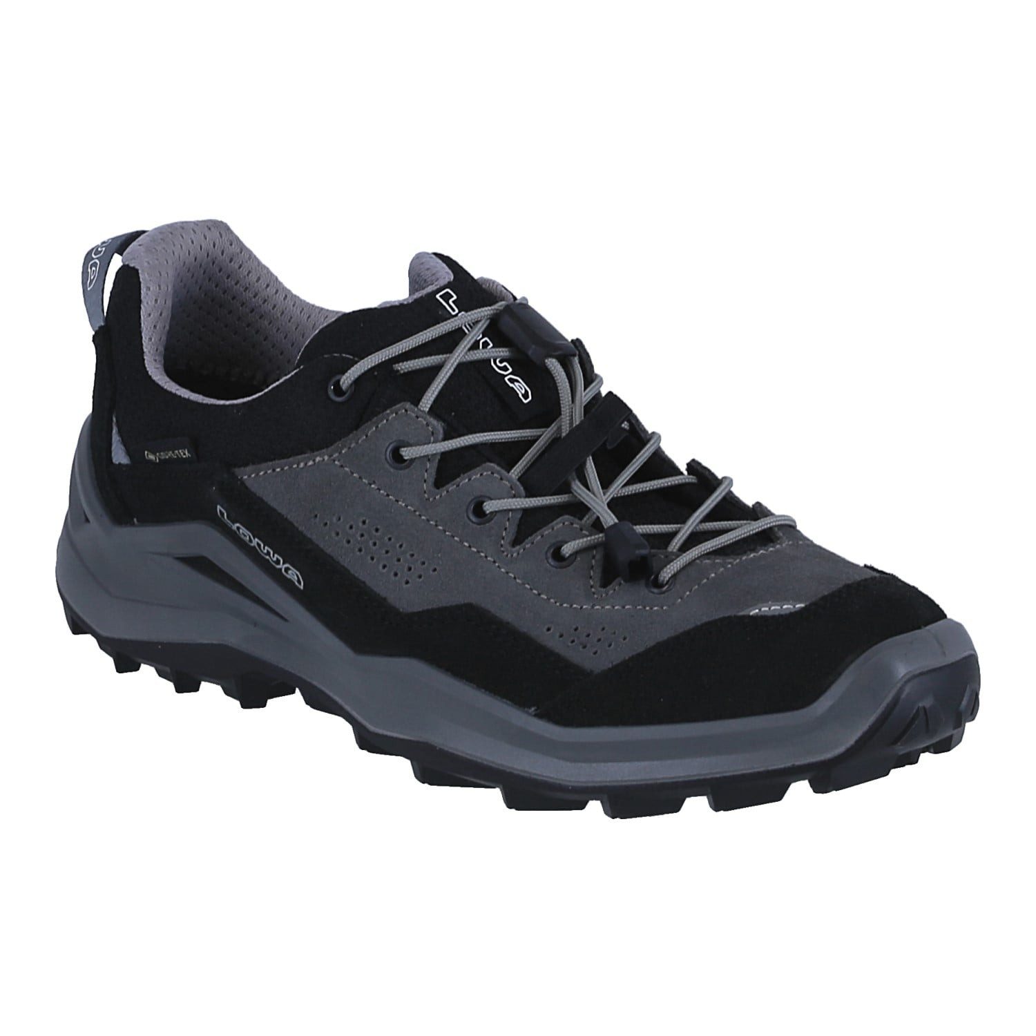 Lowa Wandax LO GTX (Veloursleder/Synthetik, wasserdicht) schwarz/grau Wanderschuh