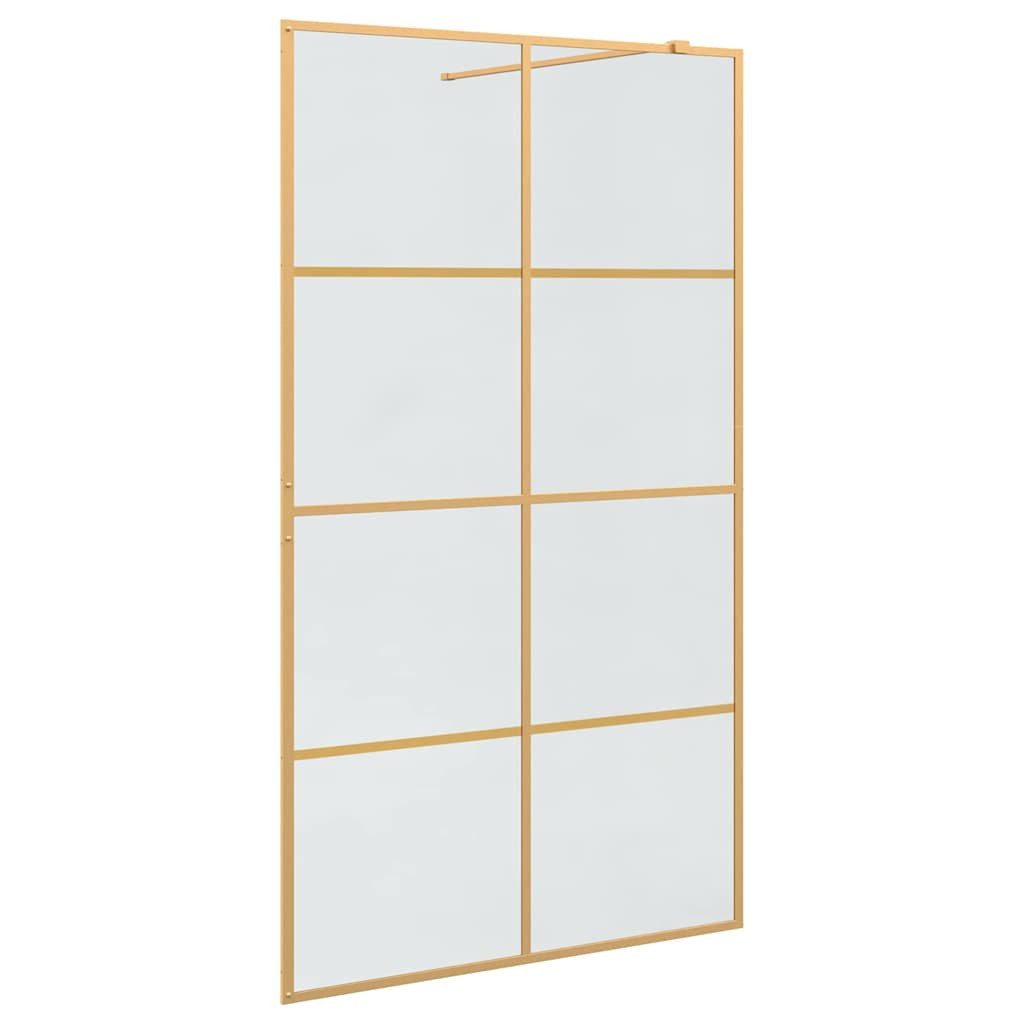 vidaXL Duschwand 115 x 195 cm Walk-in Duschwand Gold 115x195 cm Gehärtetes Glas