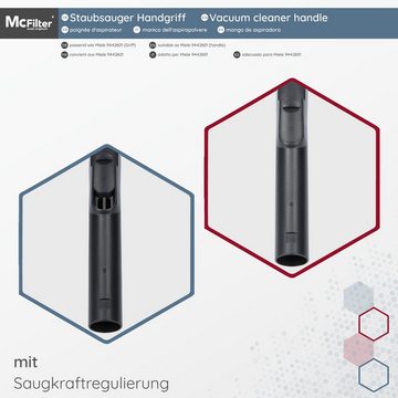 McFilter Staubsaugerrohr Handgriff, Ø 35mm, passend für Miele S8000 Ecoline Staubsauger, ergonomisch geformt, mit Einrast-Funktion & Saugluftregulierung
