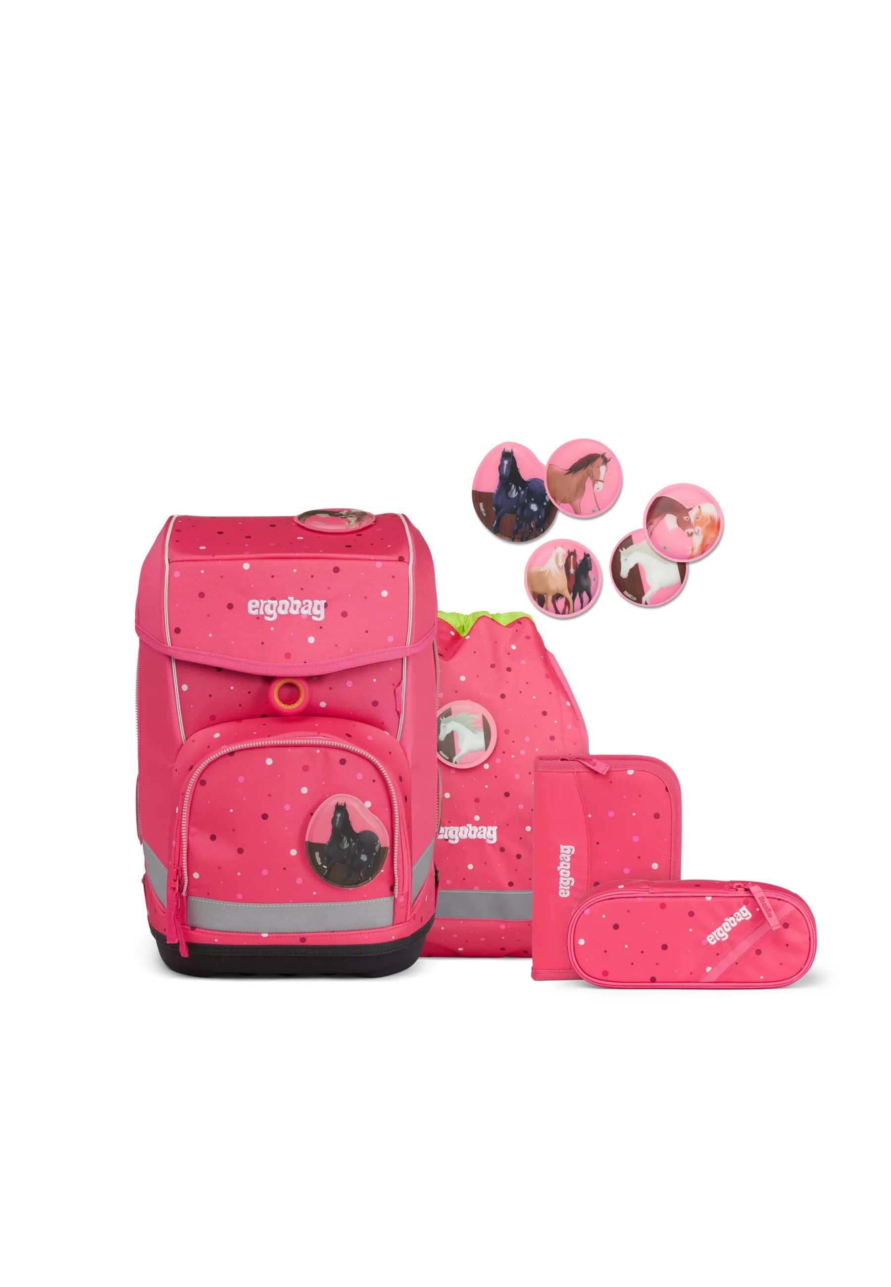 ergobag Ранцы cubo Set (5-tlg., 5-teiliges Set), verstellbarer Brustgurt