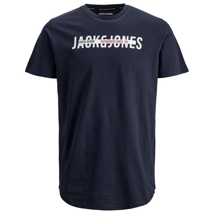 Jack & Jones Rundhalsshirt Große Größen Herren T-Shirt navy Markenprint JJTEO Jack&Jones
