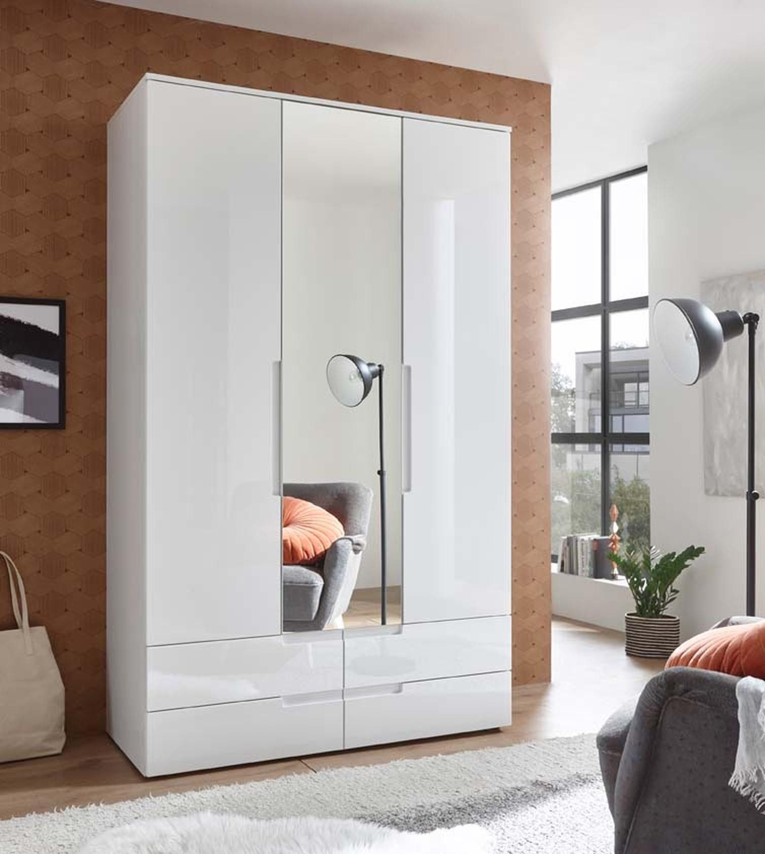 möbelando Kleiderschrank Suzette 126 x 208 x 57 cm (B/H/T)