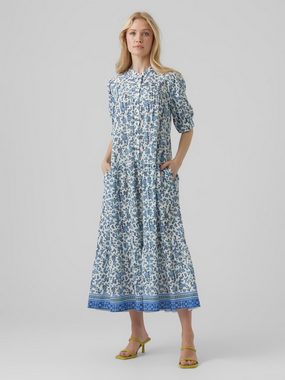 Vero Moda Maxikleid Milan (1-tlg) Drapiert/gerafft, Volant, Spitze