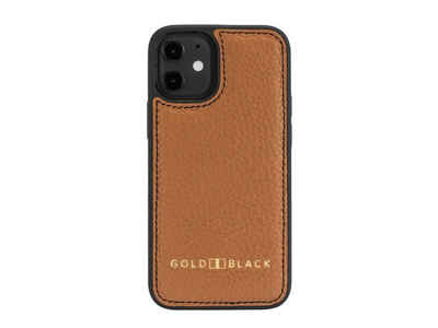 GOLDBLACK Handyhülle iPhone 12 Mini Lederhülle Nappa Braun 13,76 cm (5,42 Zoll)