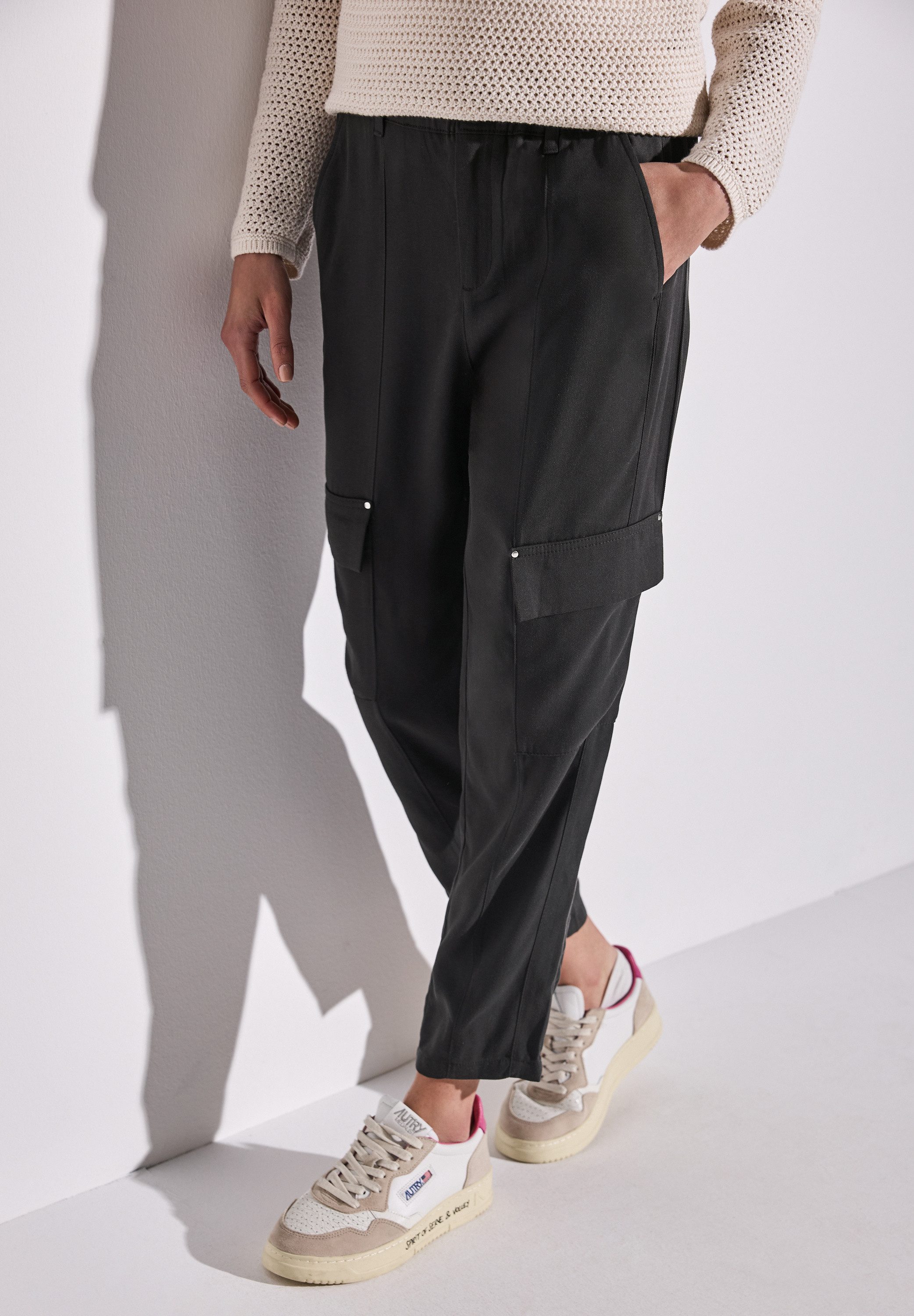 STREET ONE Paperbag-Hose im Cargo-Look günstig online kaufen