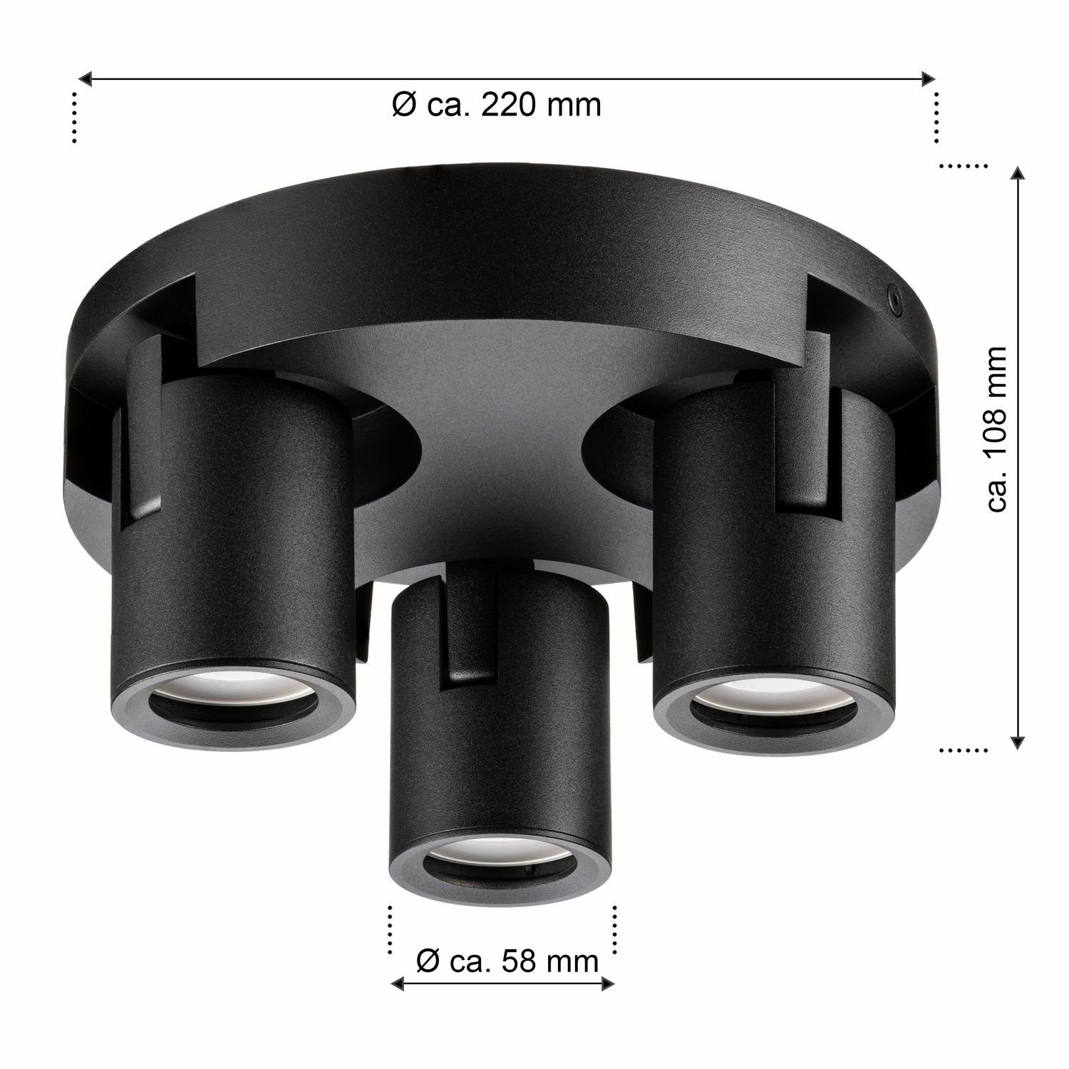 LED LED Nirual schwarz - - tauschbar 3-flammig GU10 Deckenspots - Deckenleuchte Spotle LEDANDO