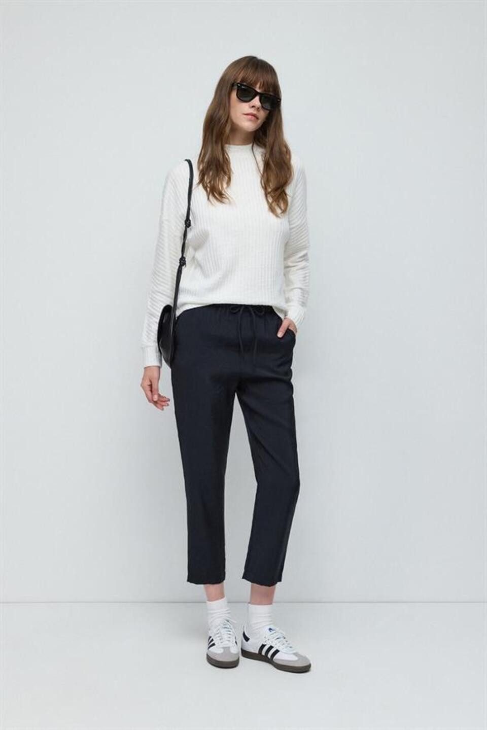 Blusentop Rollkragenbluse mit langen Ärmeln