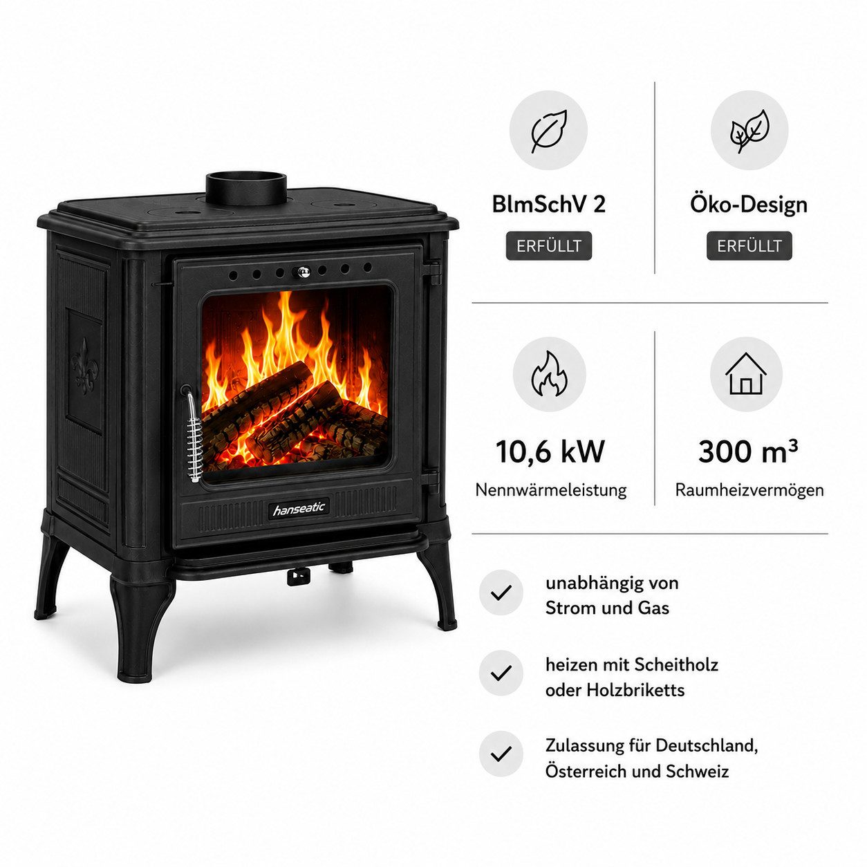 Hanseatic Gussofen Castor XXL, 10,6 kW