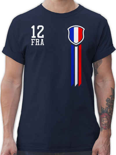 Shirtracer T-Shirt »12. Mann Frankreich Fanshirt - Fussball WM 2022 - Herren Premium T-Shirt« t-shirt, wm fußball 2022 - shirt herren fussball - koszulka fu ball