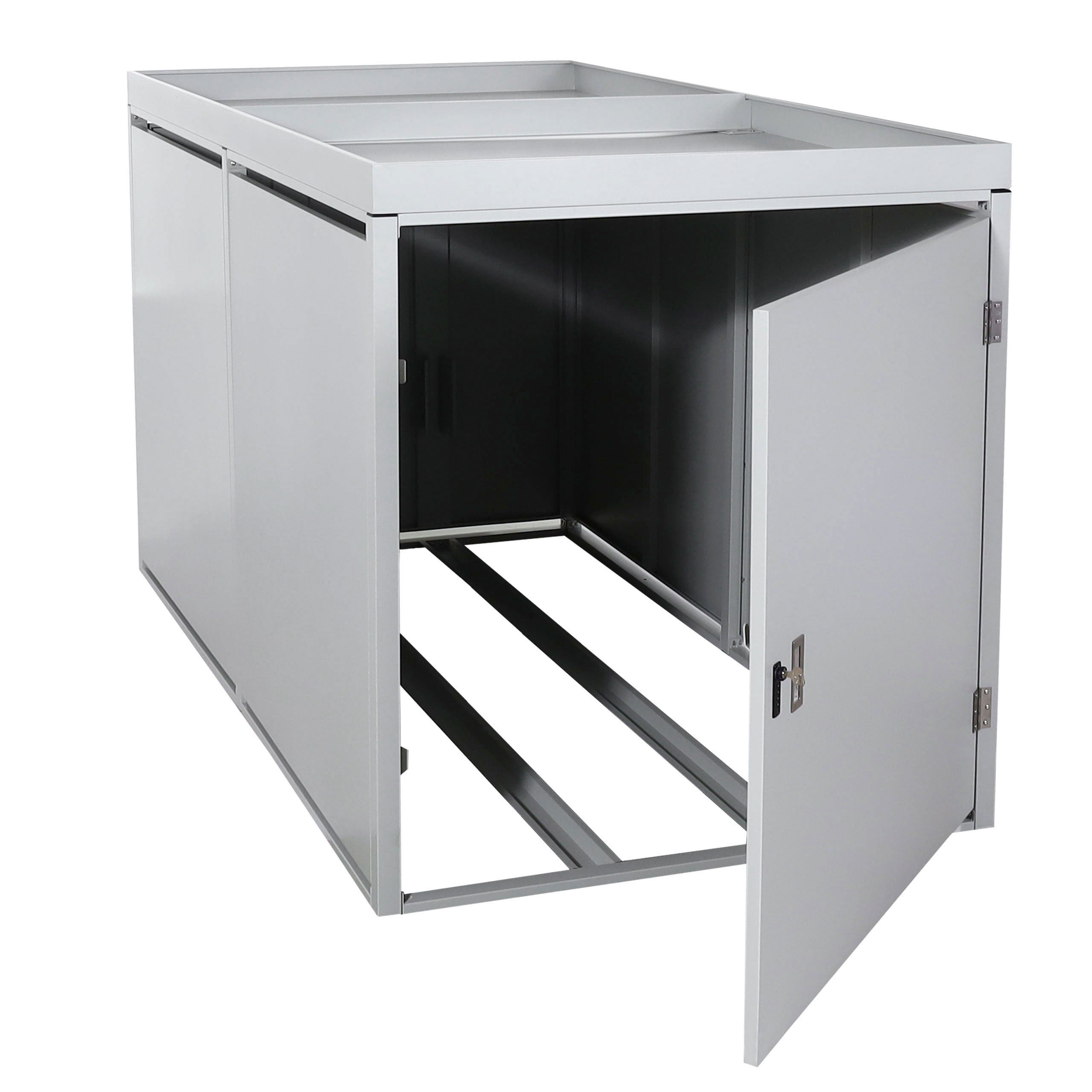 PROREGAL® Fahrradbox 2er-Fahrradgarage + Pflanzkasten 125x113x208cm abschließbar Anthrazit