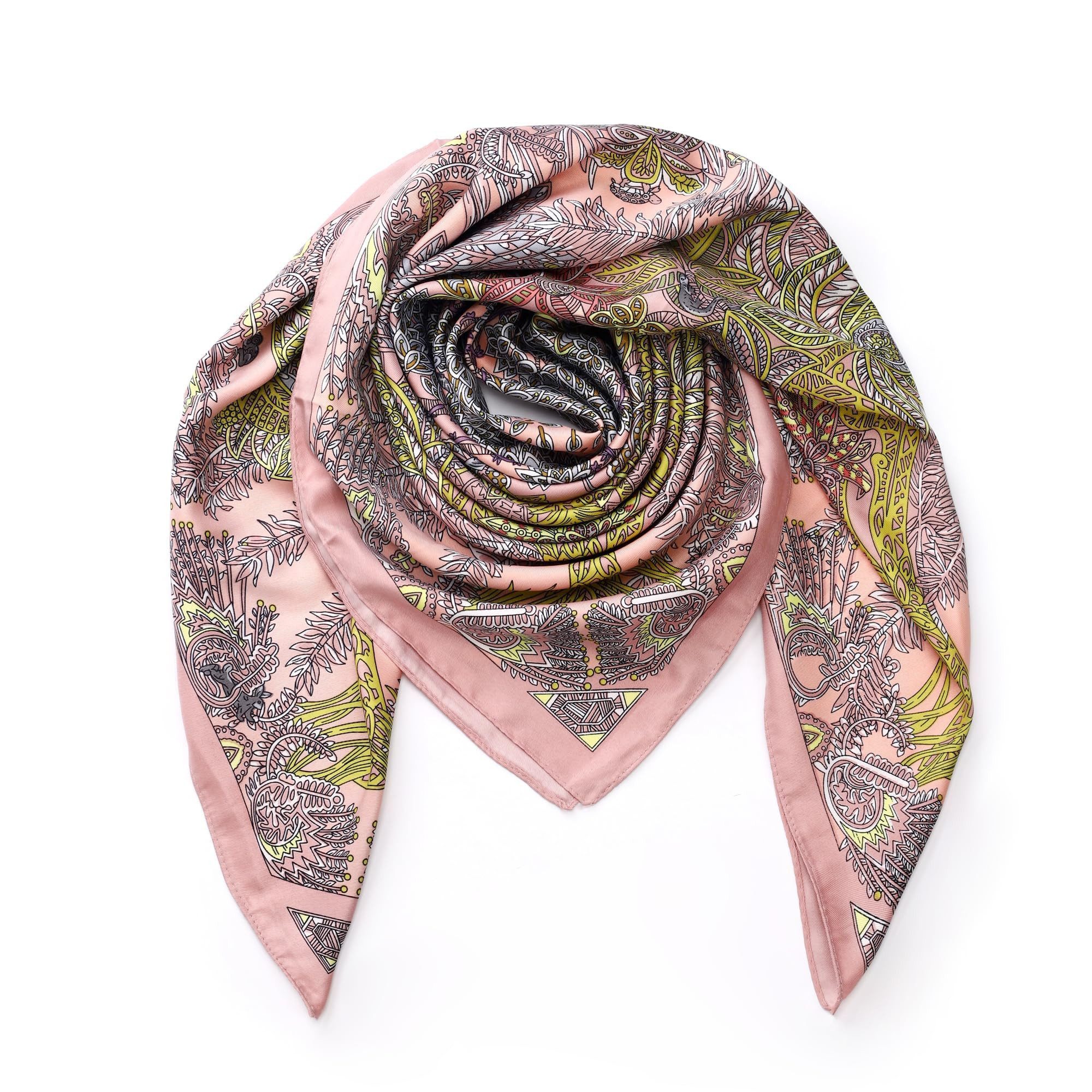 Halstuch Schal Damenschal Kragenschal Quadratischer Turban 90*90cm rosa