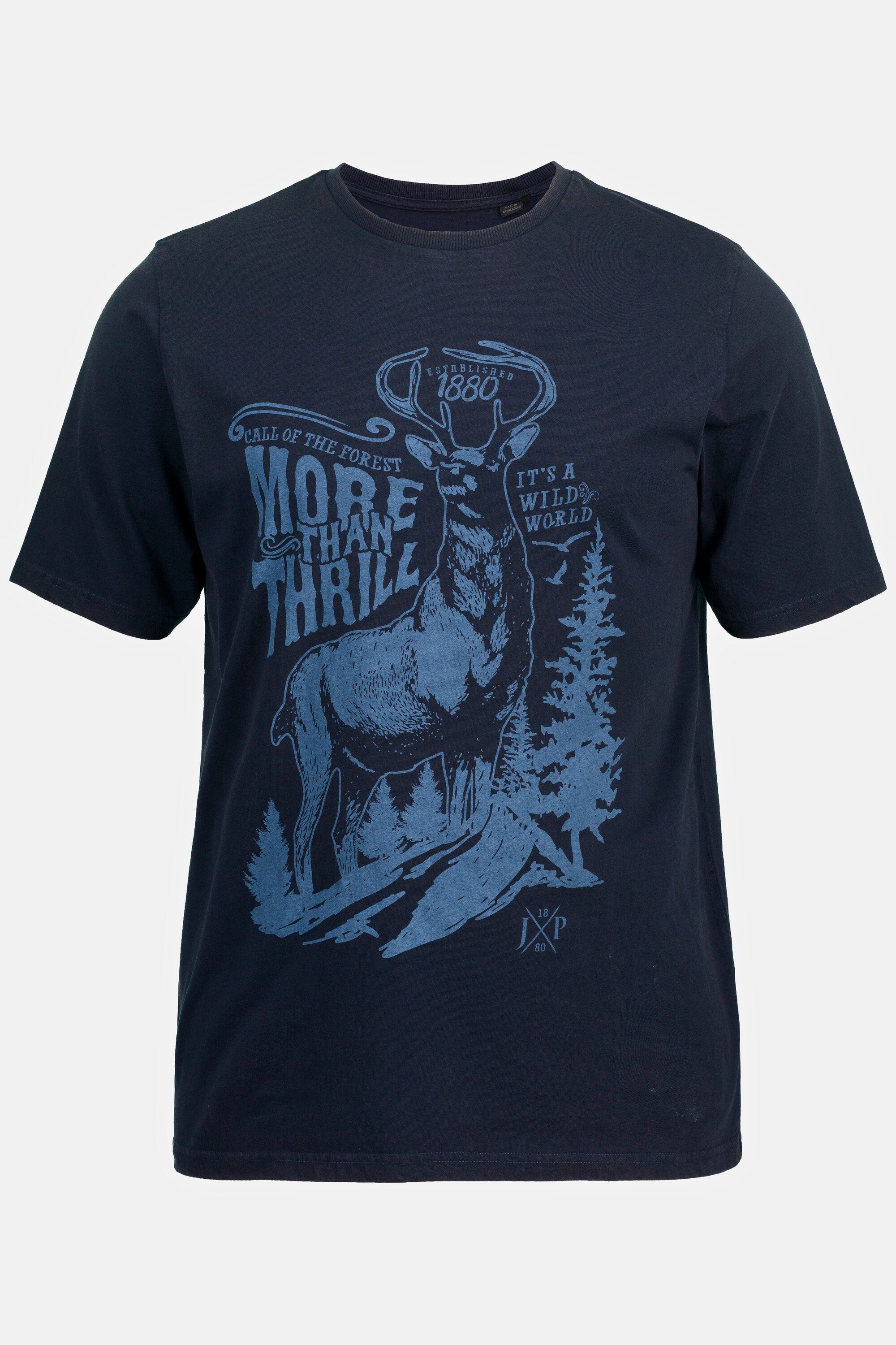 Print dunkel JP1880 Look XL Halbarm T-Shirt T-Shirt Vintage marine Tracht