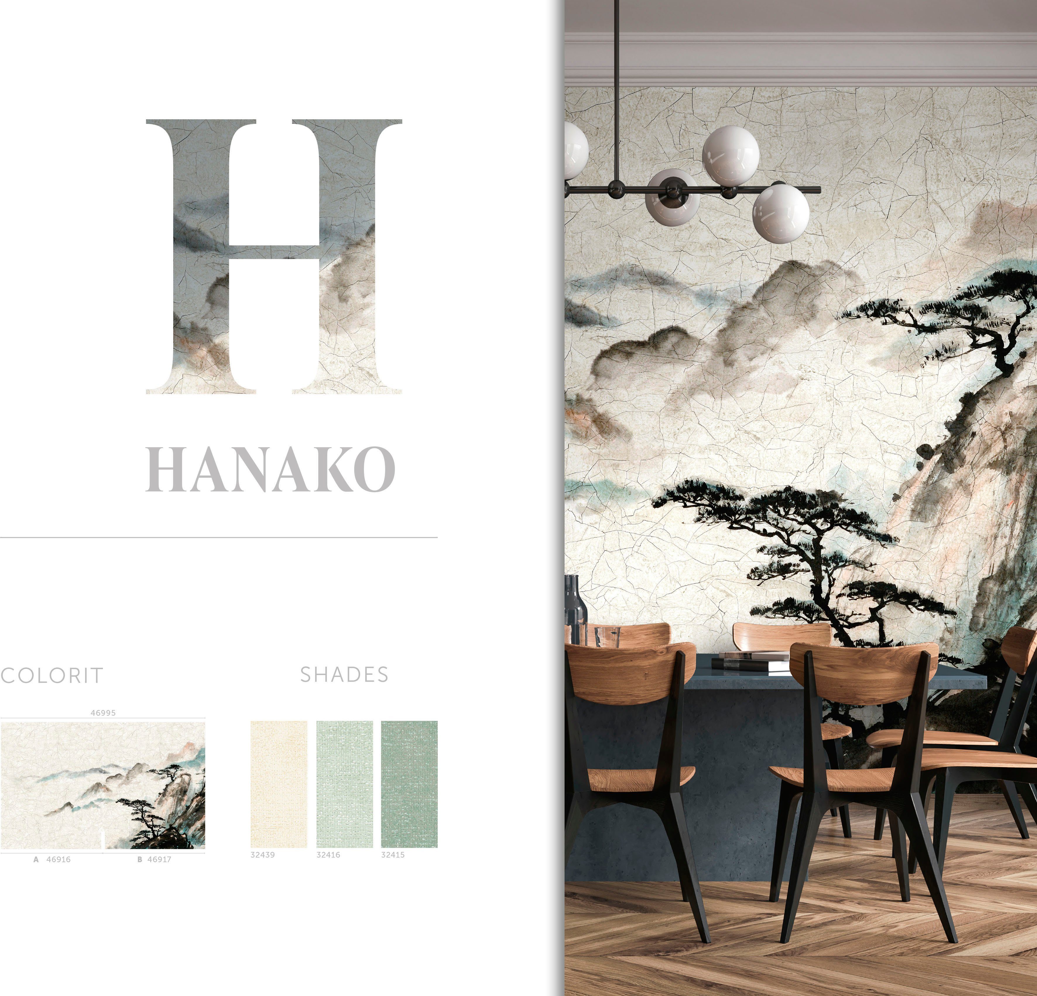 Marburg Fototapete Hanako, glatt, matt, für Schlafzimmer Küche Vliestapete Wohnzimmer beige moderne