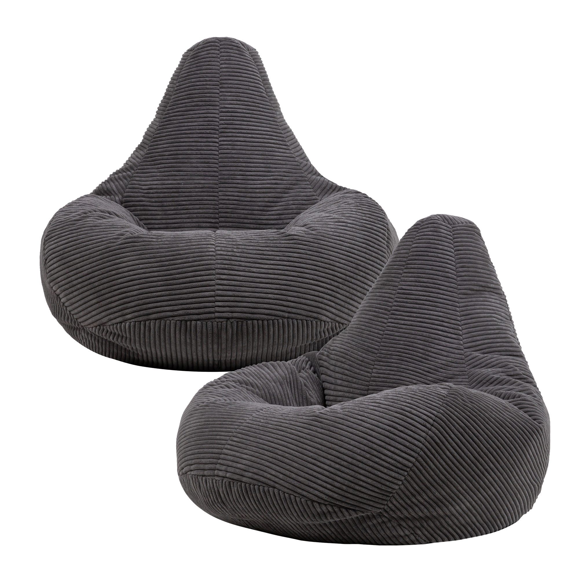 icon Sitzsack 2er Set Sessel mit Rückenlehne aus Cord „Dalton“, Sitzsack XX günstig online kaufen