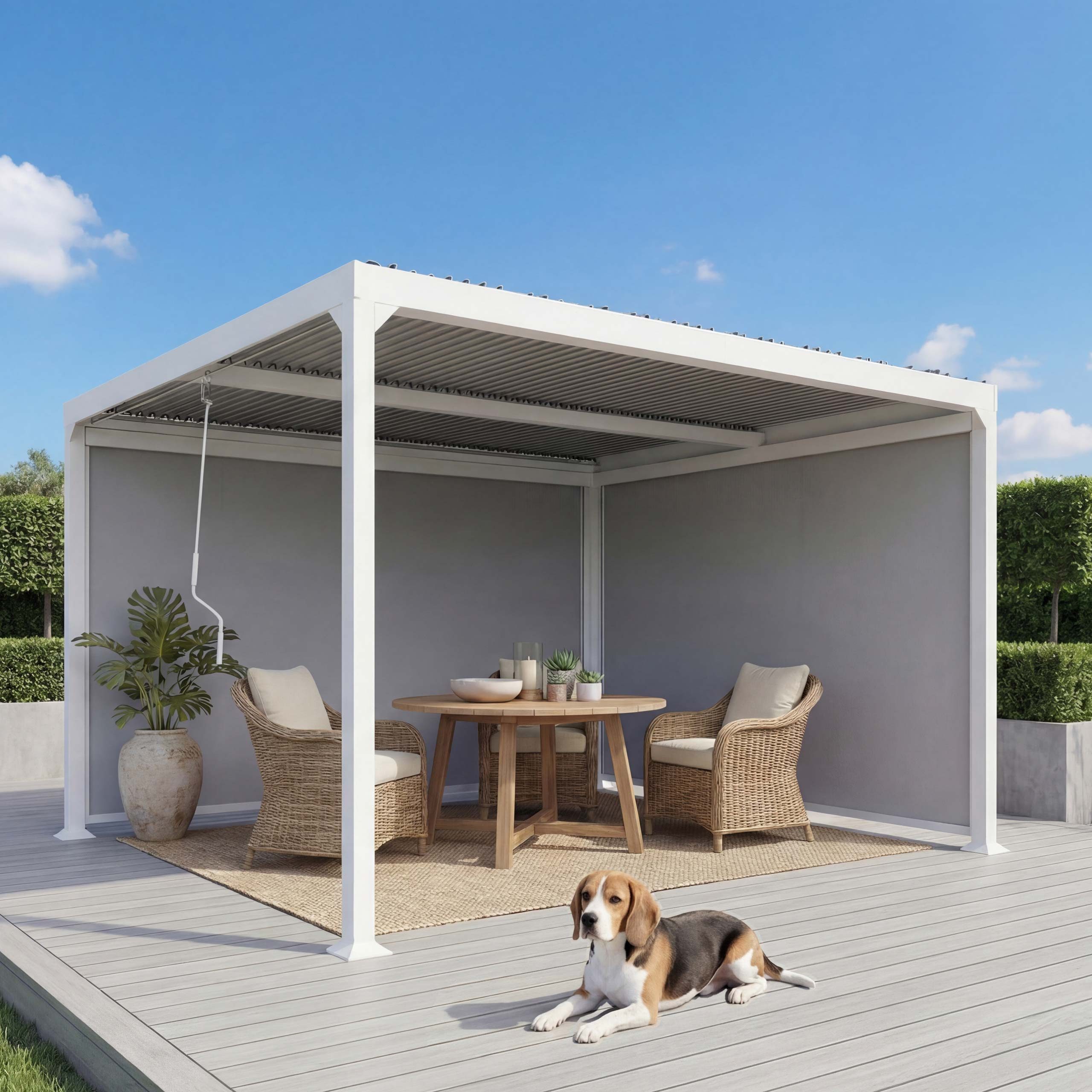 MCW Pergola MCW-L41-S2, BxTxH: 306x368x224 cm, (3-tlg), Inkl. Füße für eine stabile Standfestigkeit, Gestell mit 8x8cm Pfosten