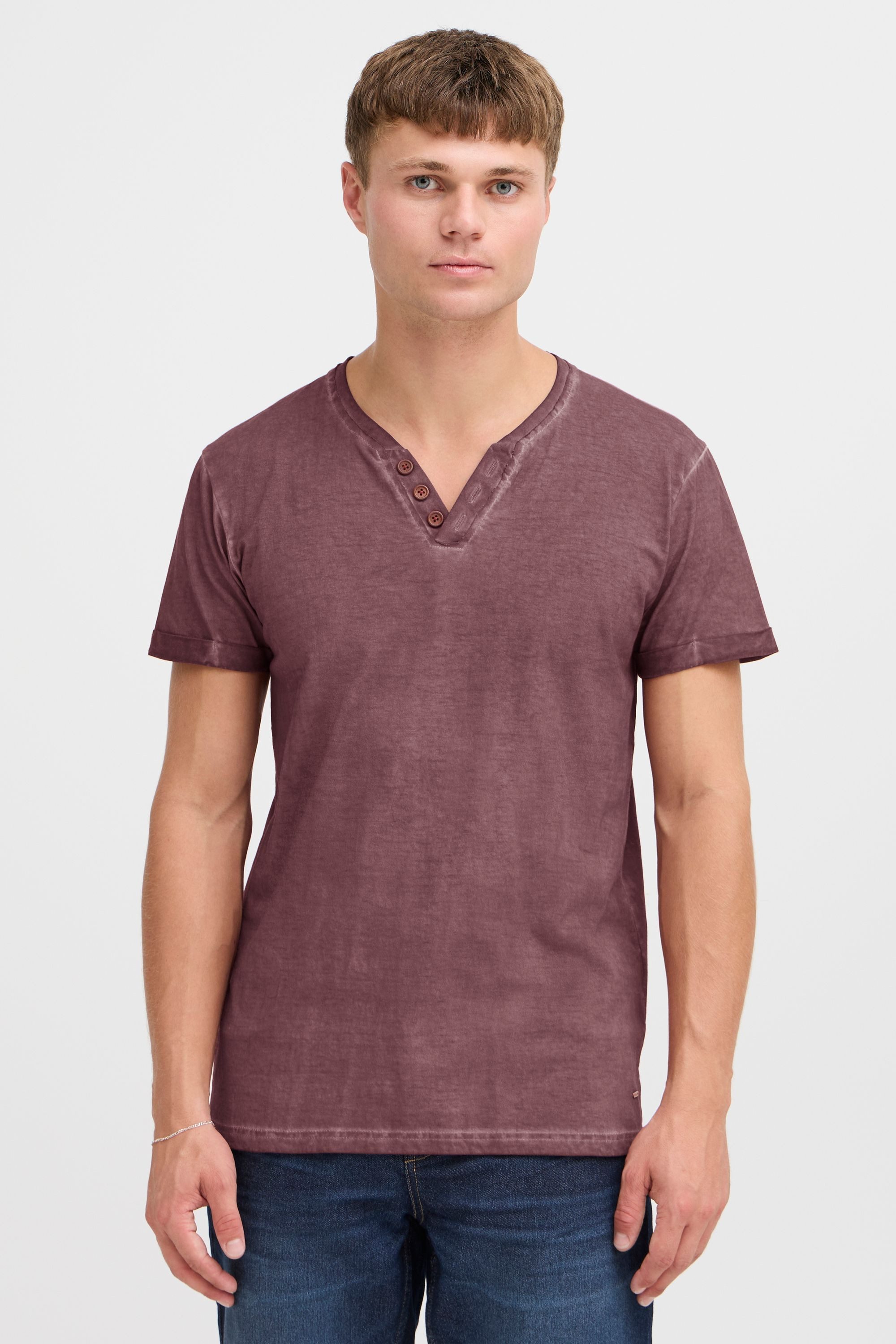 !Solid Rundhalsshirt SDTino Kurzarmshirt mit Knopfleiste günstig online kaufen