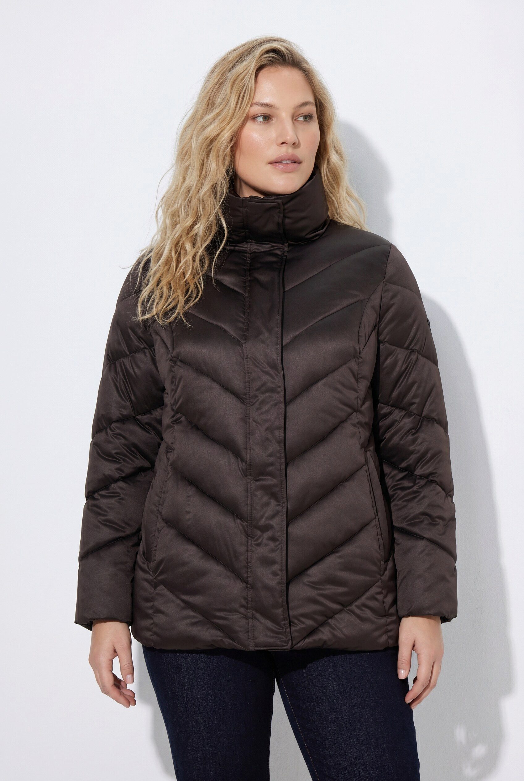 Ulla Popken Steppjacke HYPRAR Steppjacke wasserabweisend Kunstfellbesatz-Kragen