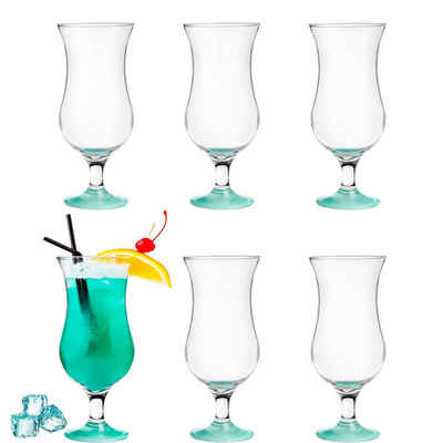 PLATINUX Cocktailglas »Cocktailgläser«, Glas, 400ml (max. 470ml) Set (6-Teilig) Longdrinkgläser Partygläser Milkshake Glas Groß Blau