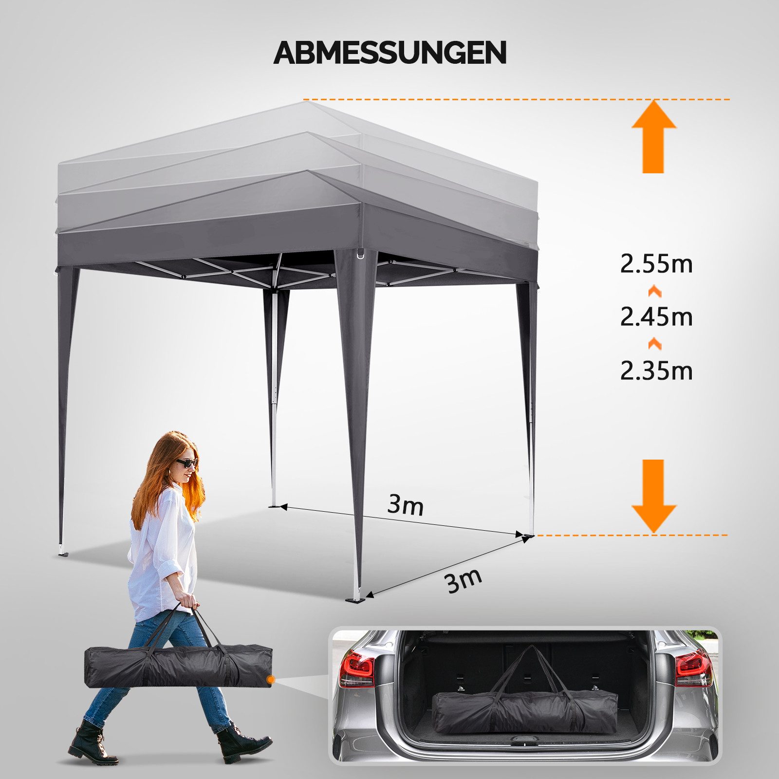 VINGLI Faltpavillon Pop Out Faltpavillon, BxT: 300x300 cm, inkl. Tragetasch günstig online kaufen