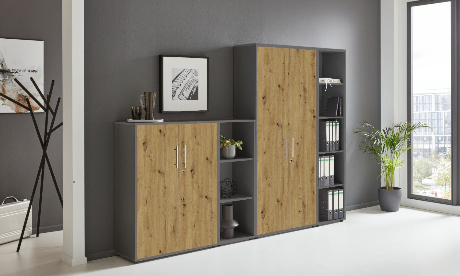BMG Möbel Aktenschrank Office Edition 4 (Schrankwand Set, 4tlg) abschließba günstig online kaufen