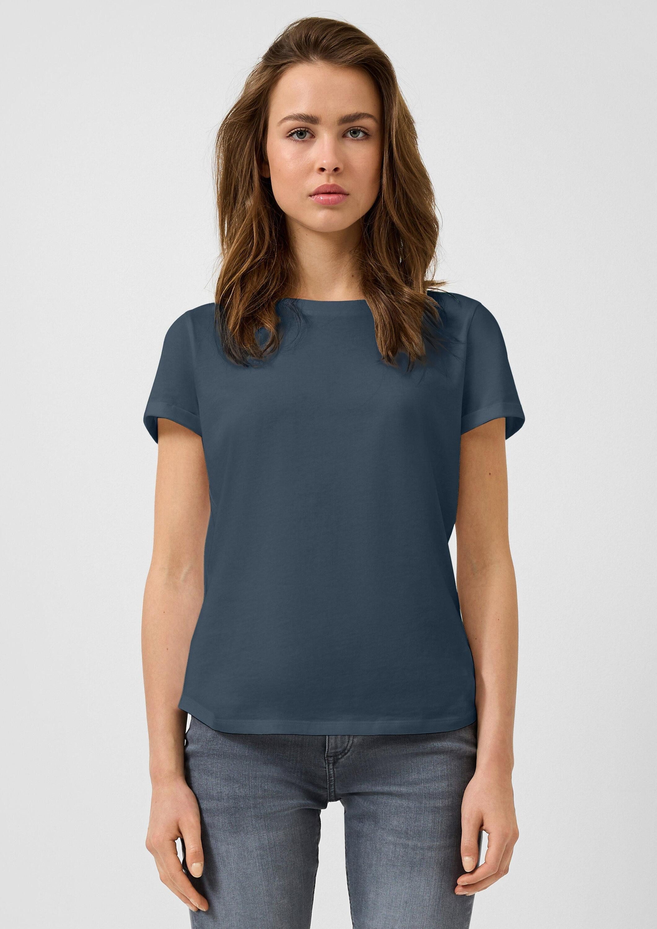 QS Kurzarmshirt T-Shirt Jerseyshirt mit Crew Neck günstig online kaufen