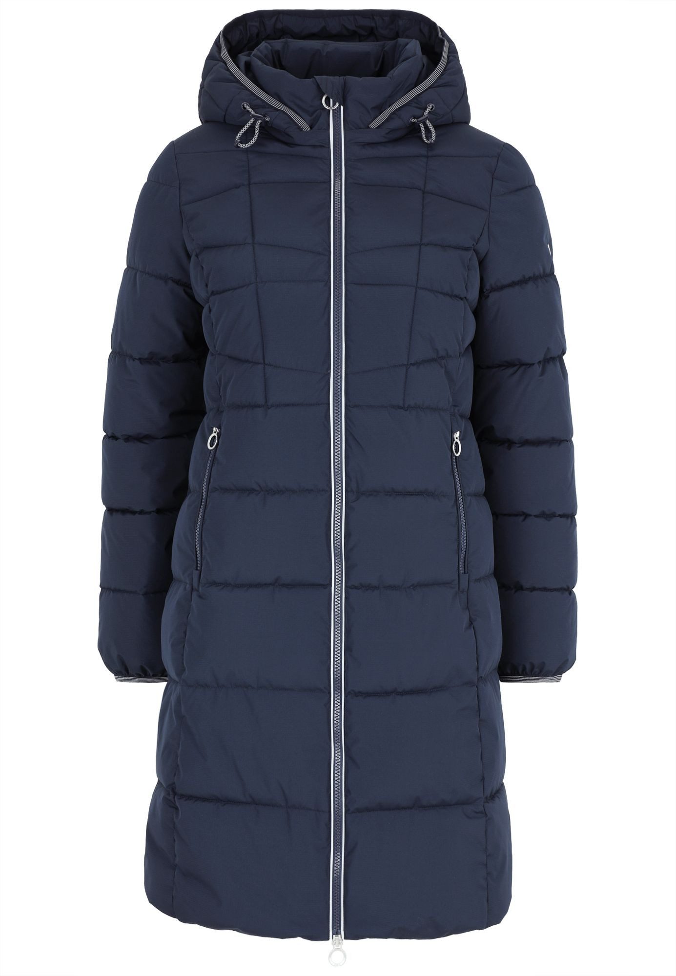 COVERED Steppmantel Nika L60393CO Kapuze abnehmbar, 2-Wege-RV, Fleece-Reißverschlusstaschen vorne