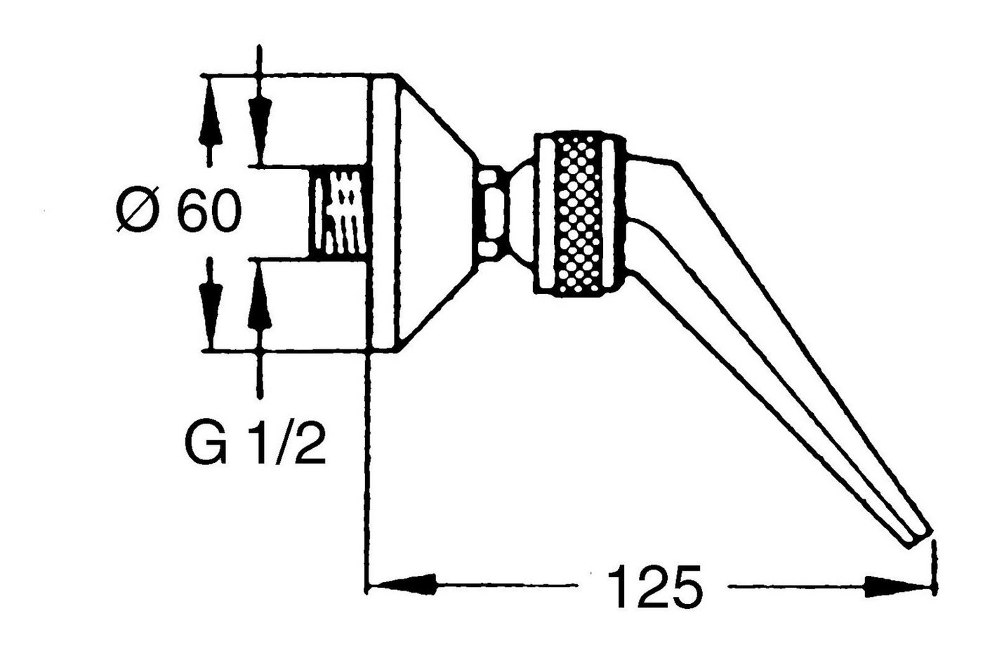 Thumbnail - HANSA Duschbrause Hansajet, Schwallbrause Ausladung 125 mm