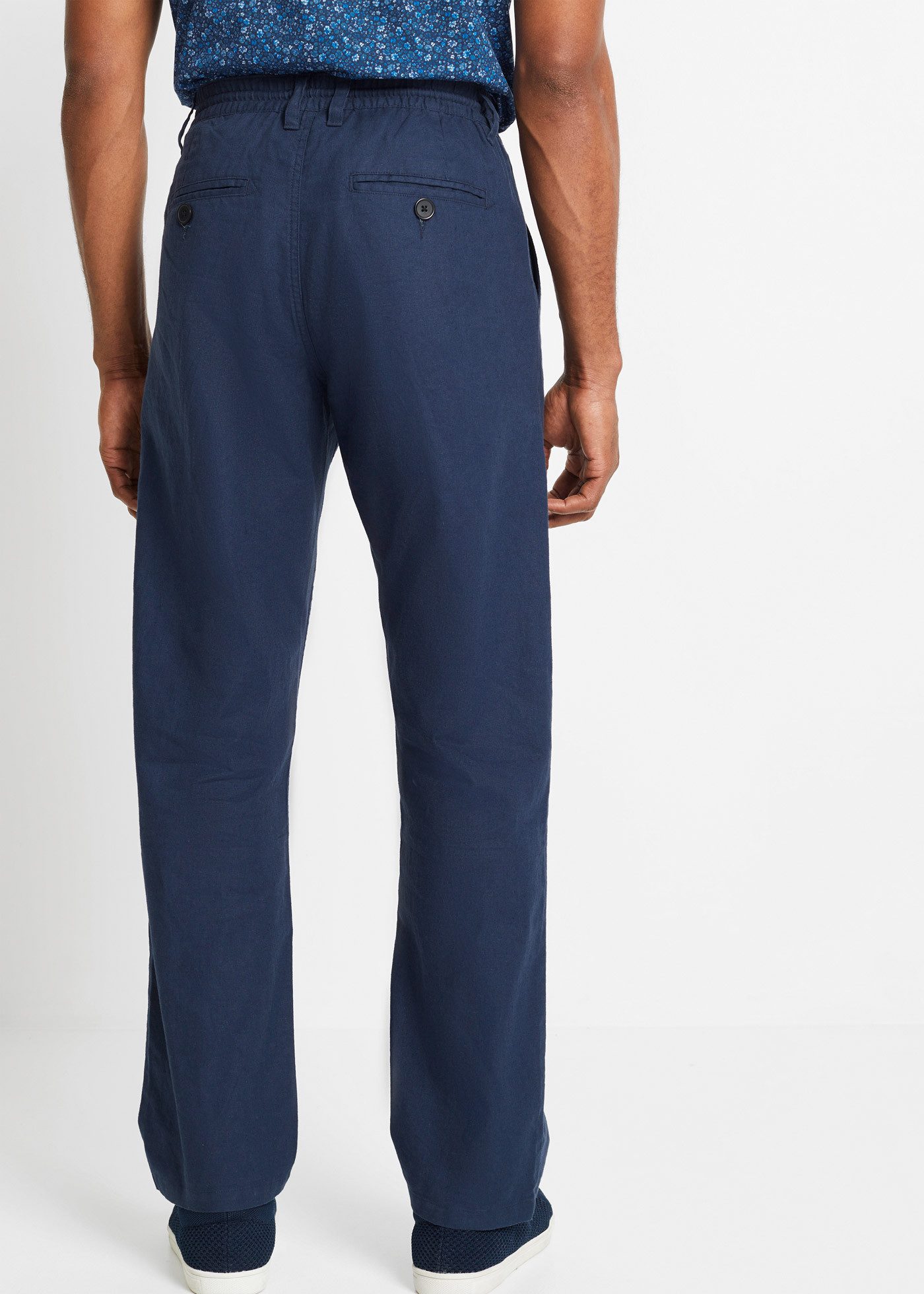 bonprix Chinohose aus Leinen, mit Bändchen zur Weitenanpassung, relaxed fit