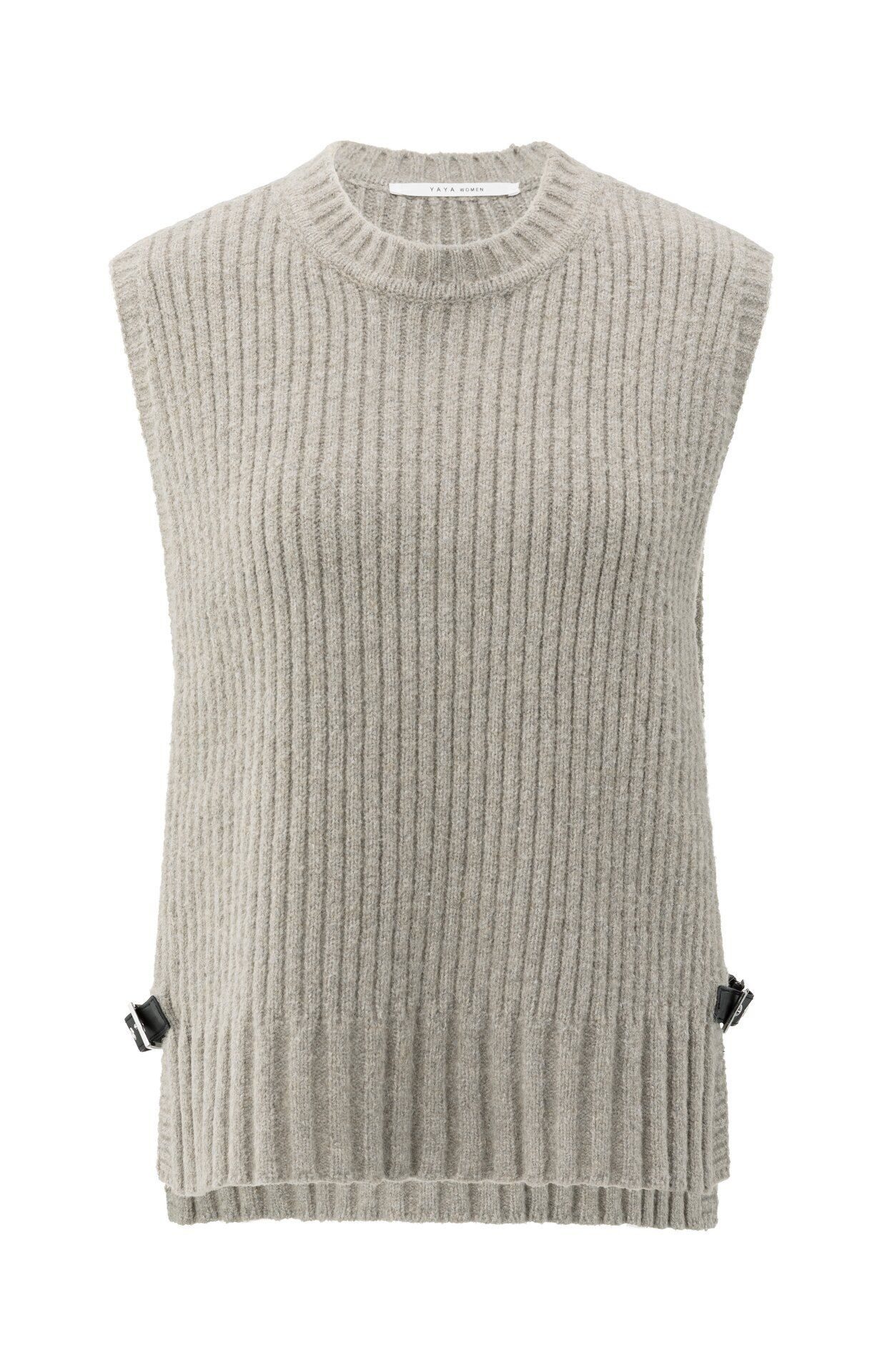 YAYA Rundhalspullover Pullover mit Schnallen günstig online kaufen