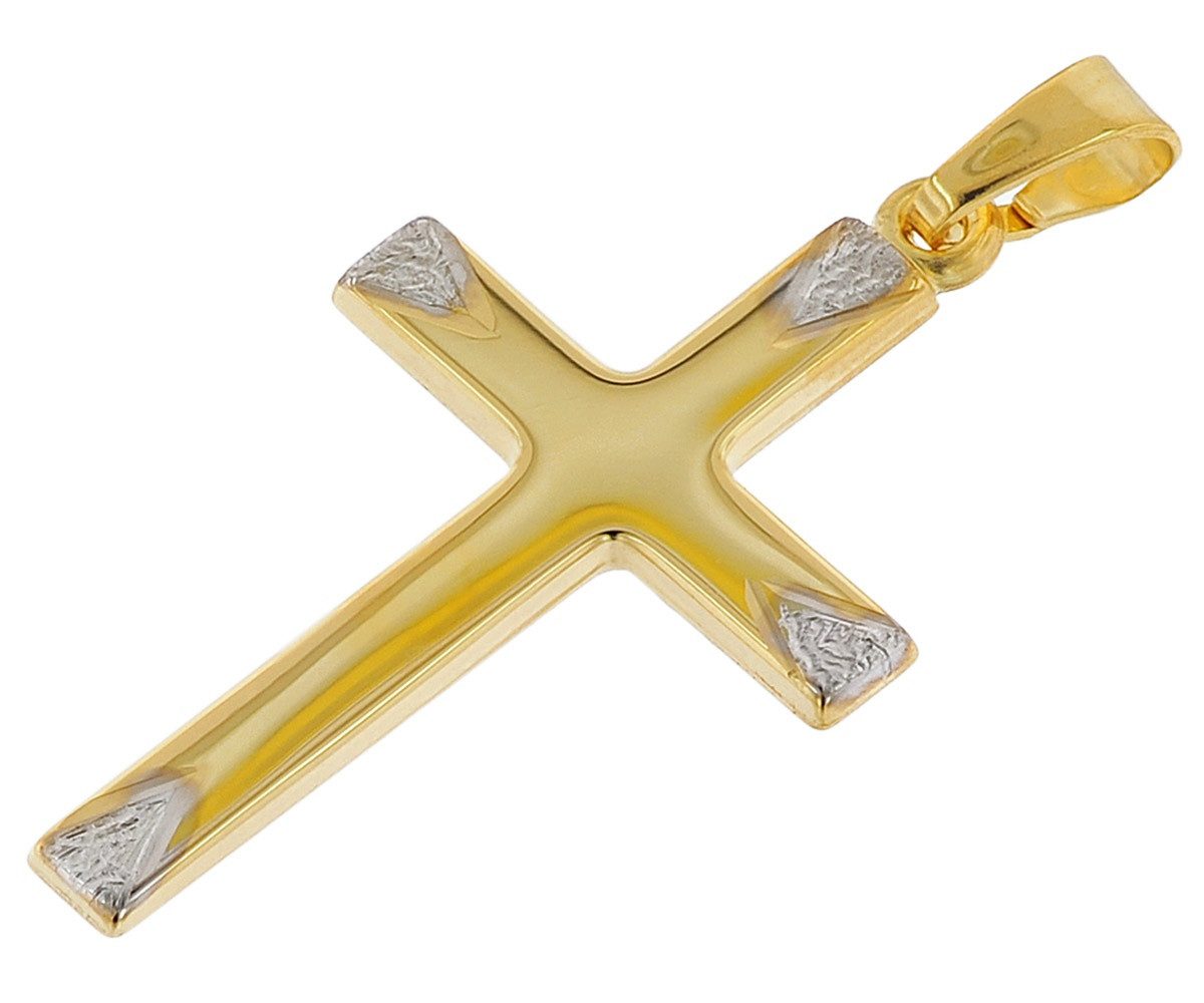 trendor Kette mit Anhänger Kreuz-Anhänger Bicolor Gold 585/14K mit vergolde günstig online kaufen