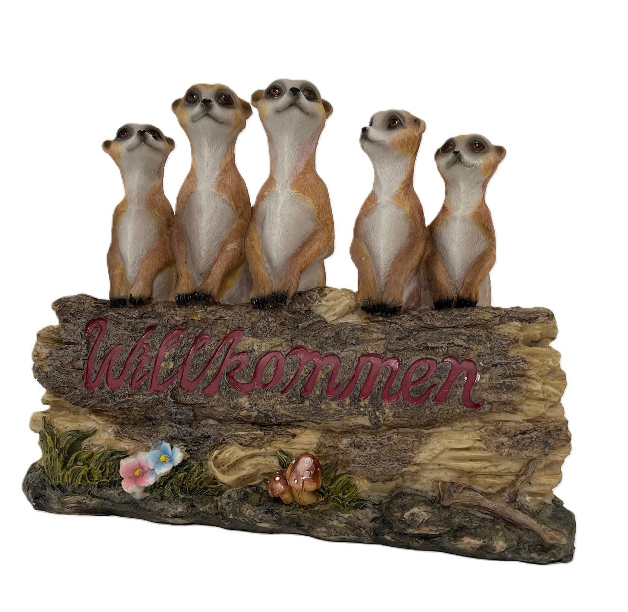 Figurendiscounter Dekofigur Dekofigur Erdmännchen Willkommen 30 x 24 x 9 cm