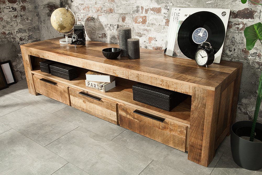 riess-ambiente Lowboard IRON CRAFT 170cm natur, Massivholz · TV-Board · 3 Schubladen · Mangoholz · Wohnzimmer – Bild 3 von 5