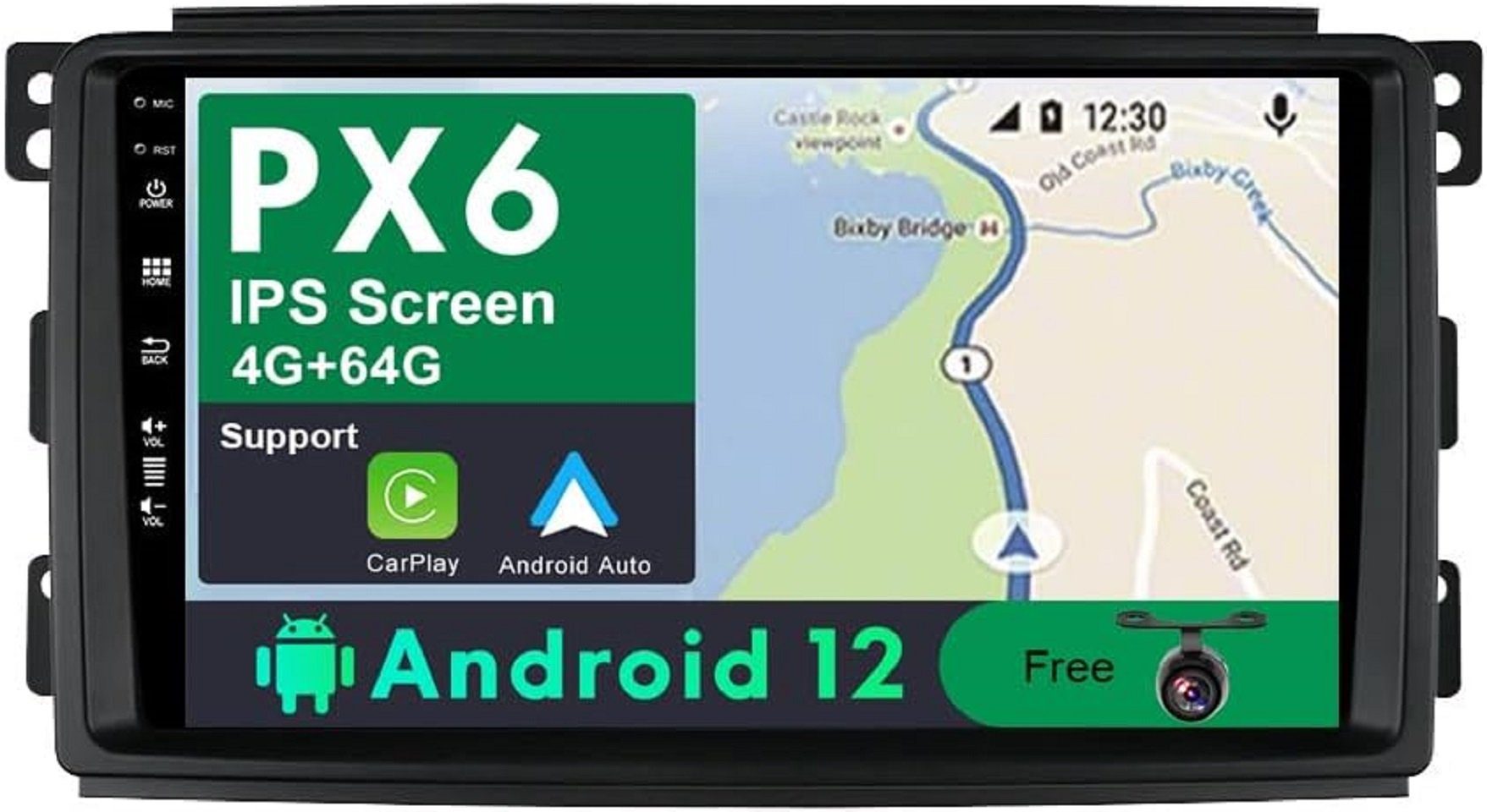 Autoradio Mercedes 12 RDS GABITECH Fortwo Einbau-Navigationsgerät android Smart GPS zoll Carplay 9
