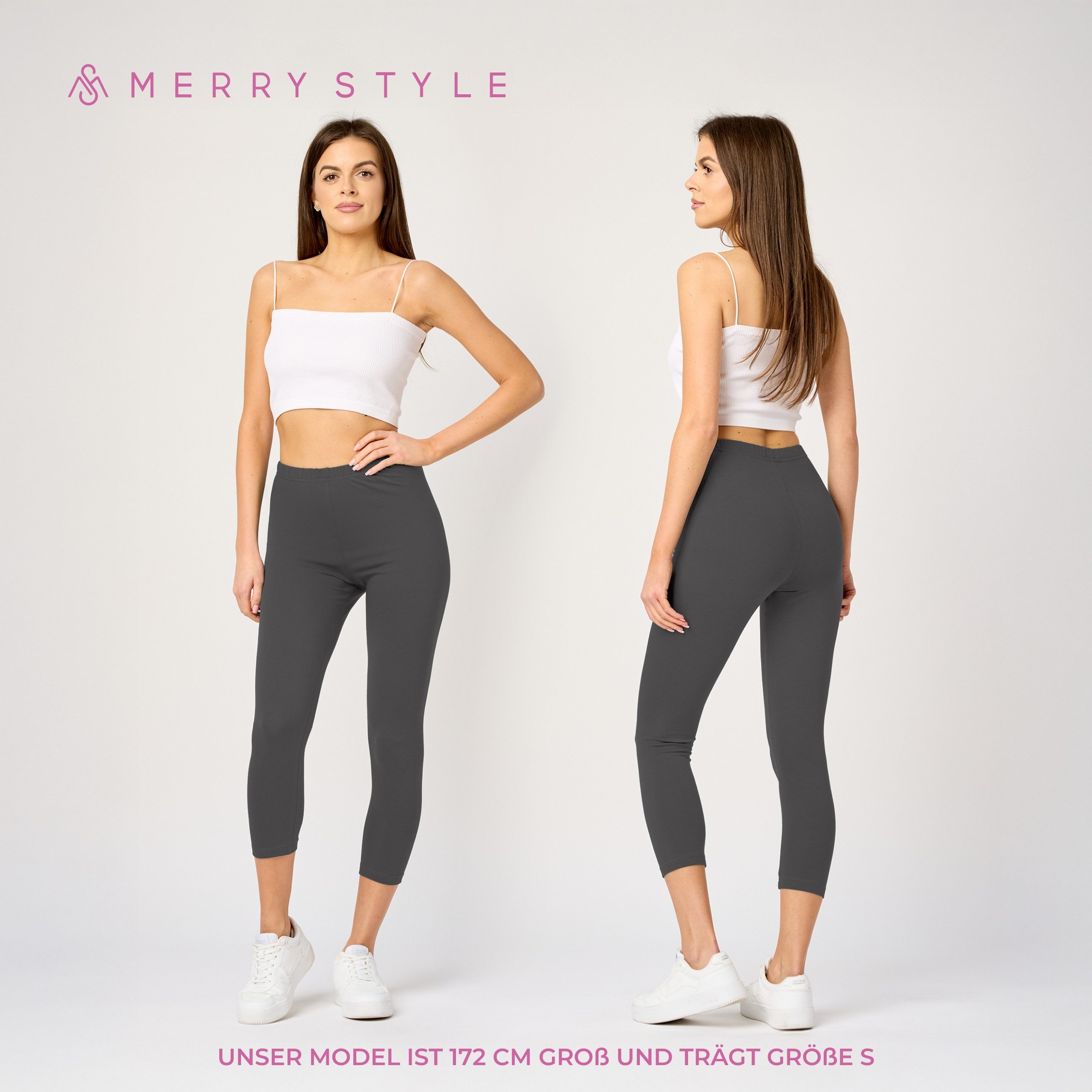 Merry Style Leggings Caprihose Damen 3/4 Hose MS10-199 (1-tlg) aus Baumwoll günstig online kaufen