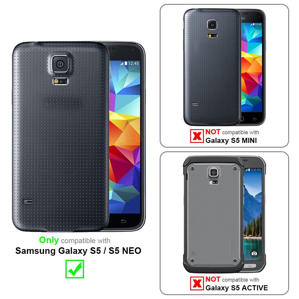 Cadorabo Handyhülle für Samsung Galaxy S5 / S5 NEO Hülle Samsung Galaxy S5 / S5 NEO, Hülle Schutzhülle mit Standfunktion, Magnetverschluss und Kartenfach