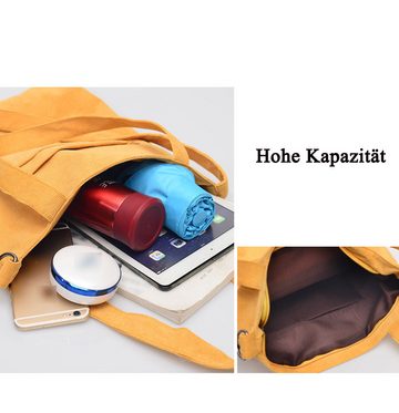 Coonoor Schultertasche Cord Tasche Damen Umhängetasche mit Reißverschluss, Handtasche Stofftasche für College Schule Arbeit Reisen Einkaufen